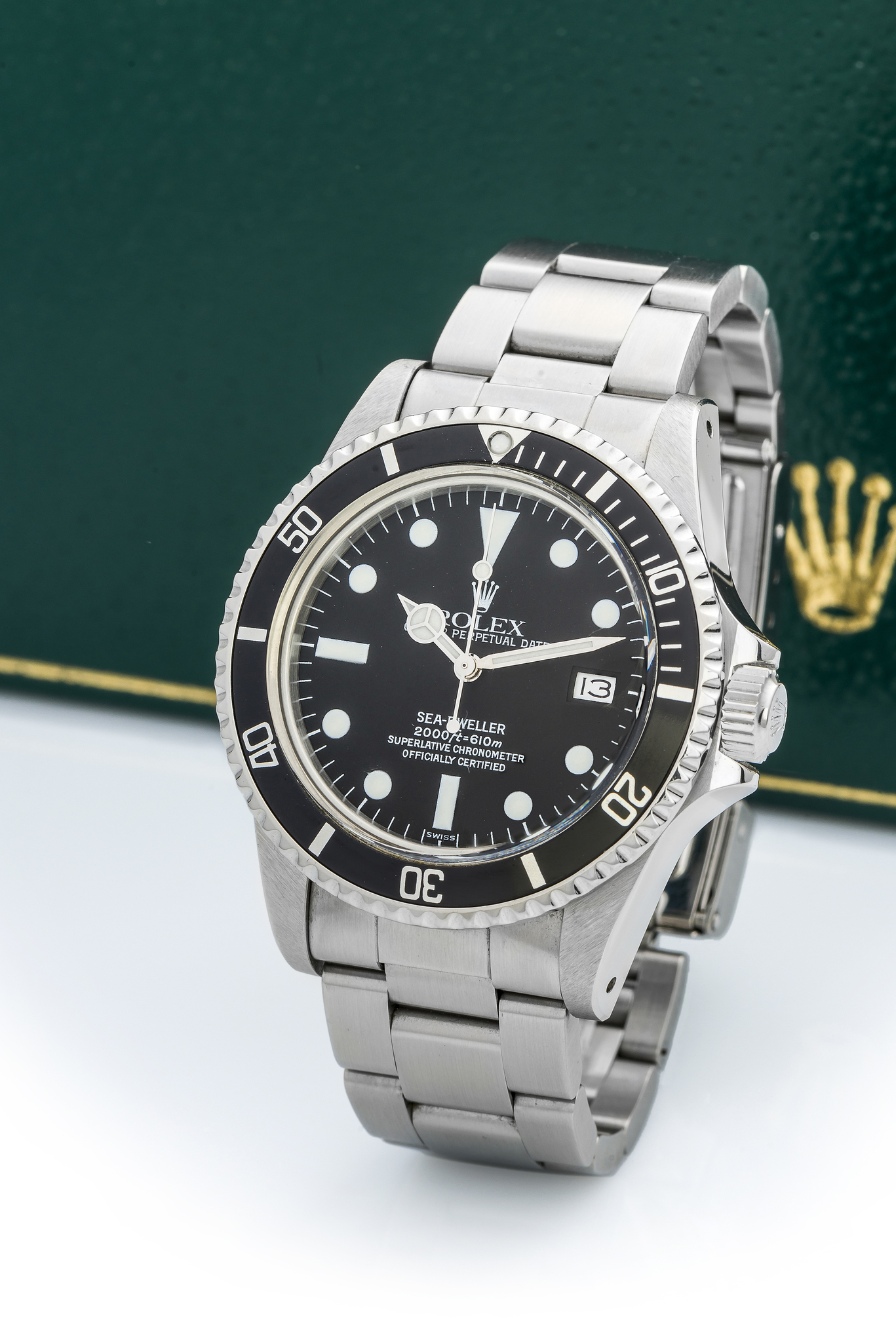 ROLEX, REF. 1665, GREAT WHITE SEADWELLER A fine, self-winding stainless steel divers wristwatch.