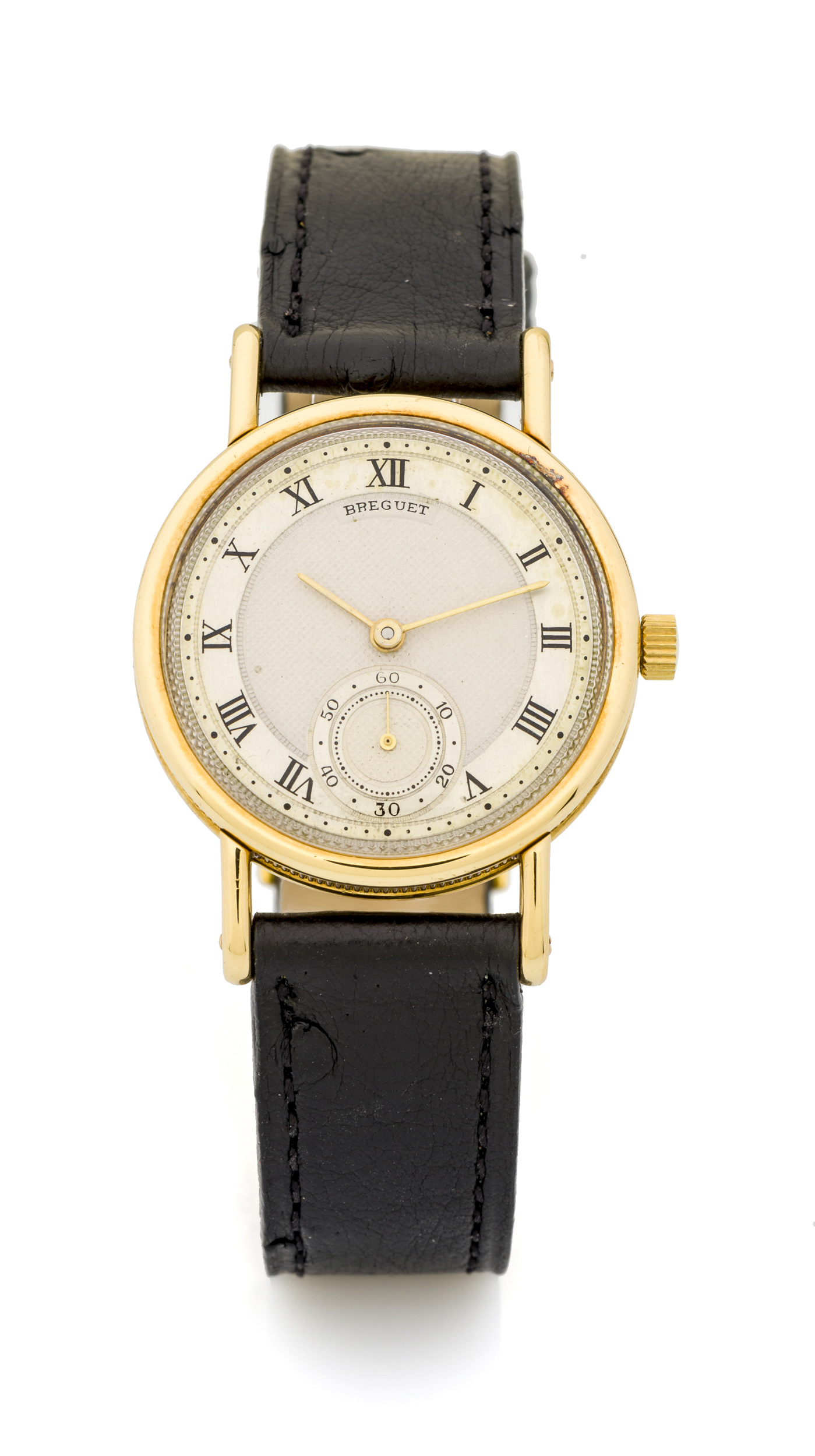 BREGUET, REF. 4785, YELLOW GOLD A fine and very rare manual wind 18k yellow gold wristwatch.