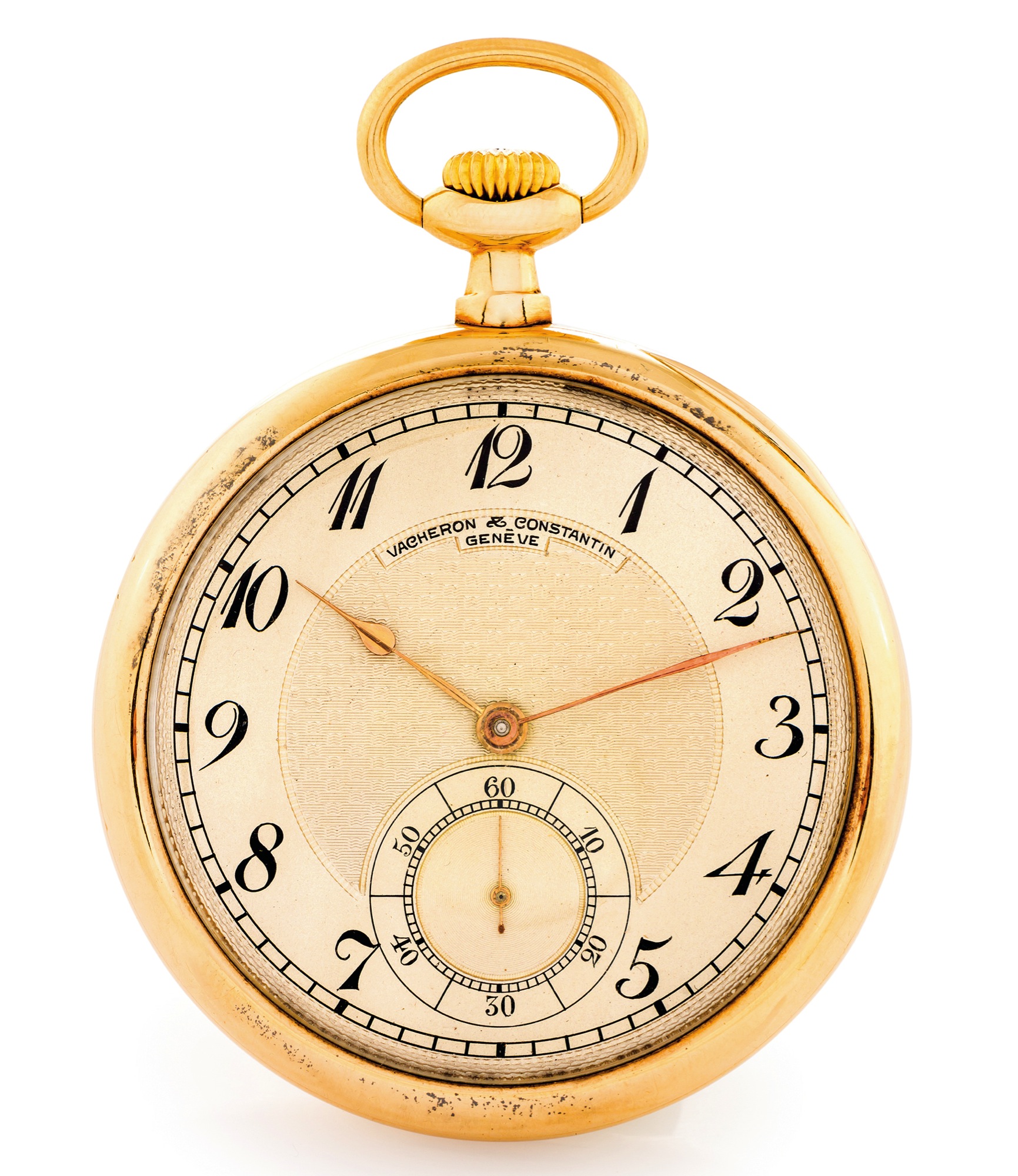 VACHERON & CONSTANTIN PINK GOLD
Vacheron & Constantin, Genève, movement No. 357844, 
case No. 221651. Made circa 1910.
Very fine, 18K pink gold keyless pocket watch.
