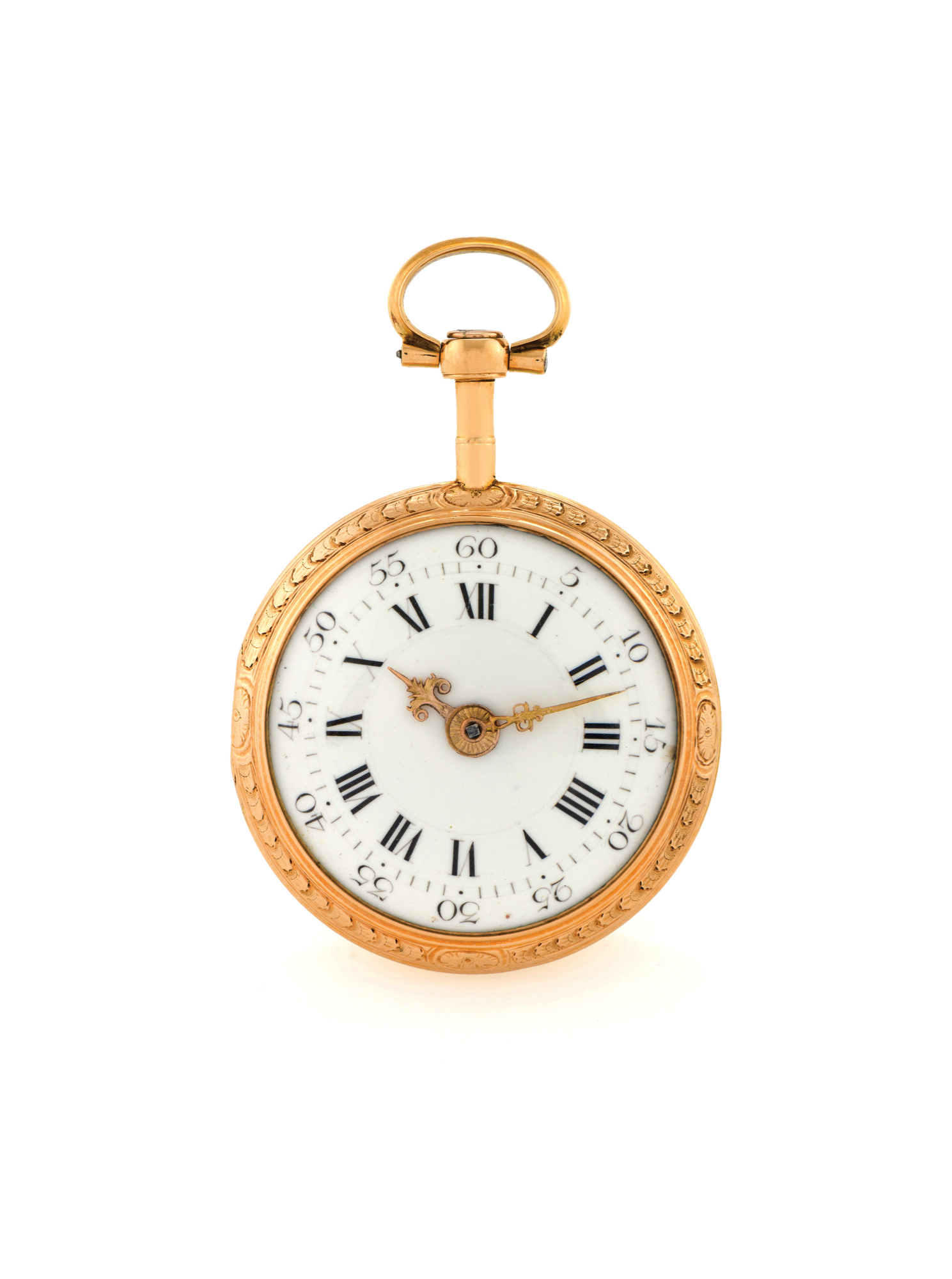 L'EPINE - LOUIS XVI GOLD WATCH 
WITH VIRGULE ESCAPEMENT
L'Epine, H.ger du Roy à Paris. Made circa 1780. 
Fine, 20K gold pocket watch with virgule escapement.