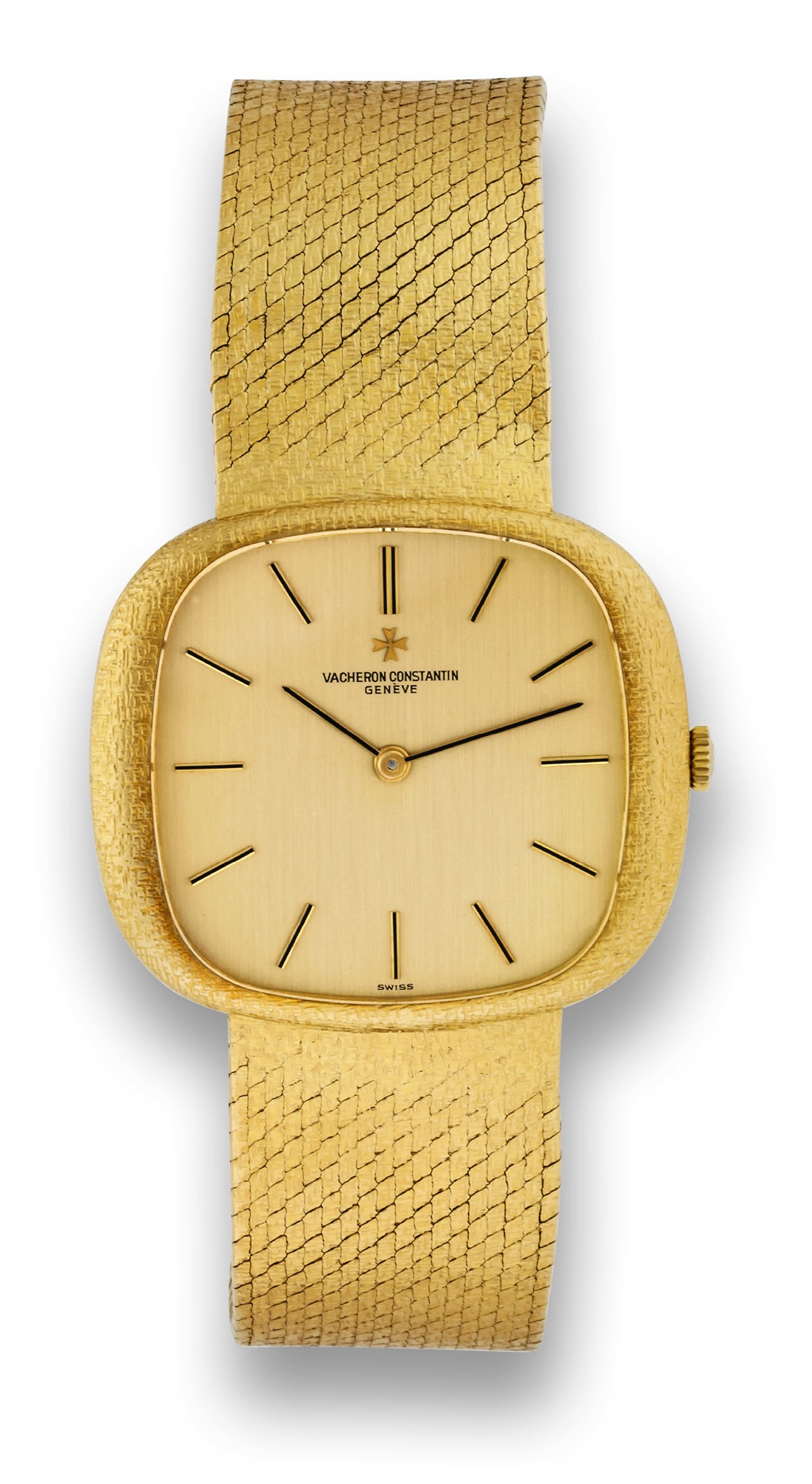 VACHERON CONSTANTIN
REF. 2097
Vacheron Constantin, Genève, movement
No. 665475, case No. 493974,
Ref. 2097. Made circa 1975.
Very fine, 18K yellow gold wristwatch
with an 18K yellow gold integrated
bracelet.