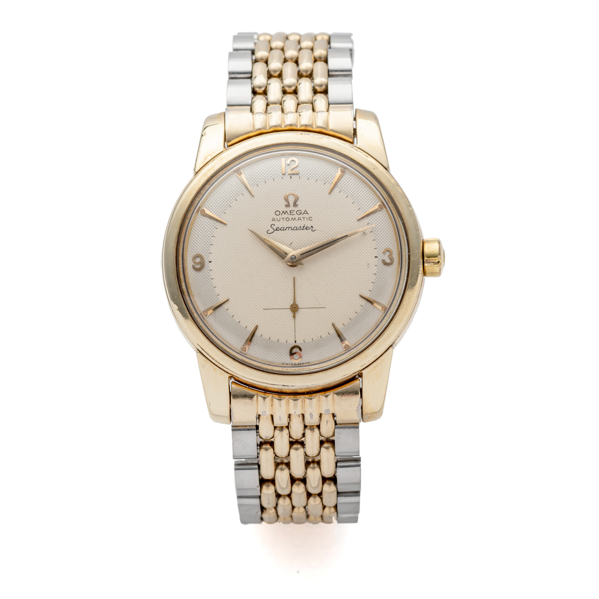 OMEGA, REF. 2857, SEAMASTER, TWO- TONE HONEYCOMB DIAL, GOLD PLATED