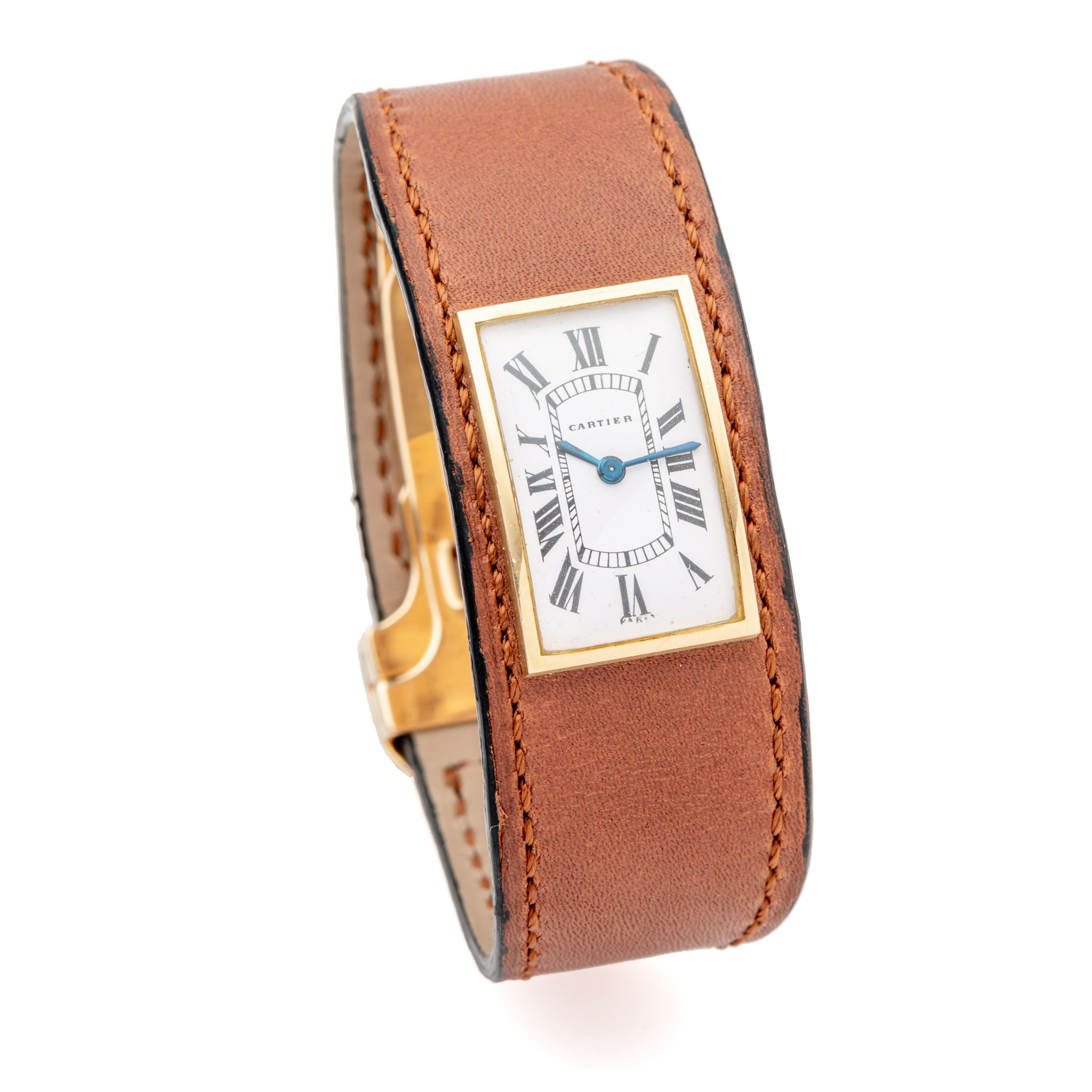 CARTIER/LECOULTRE,CUFF WATCH, YELLOW GOLD