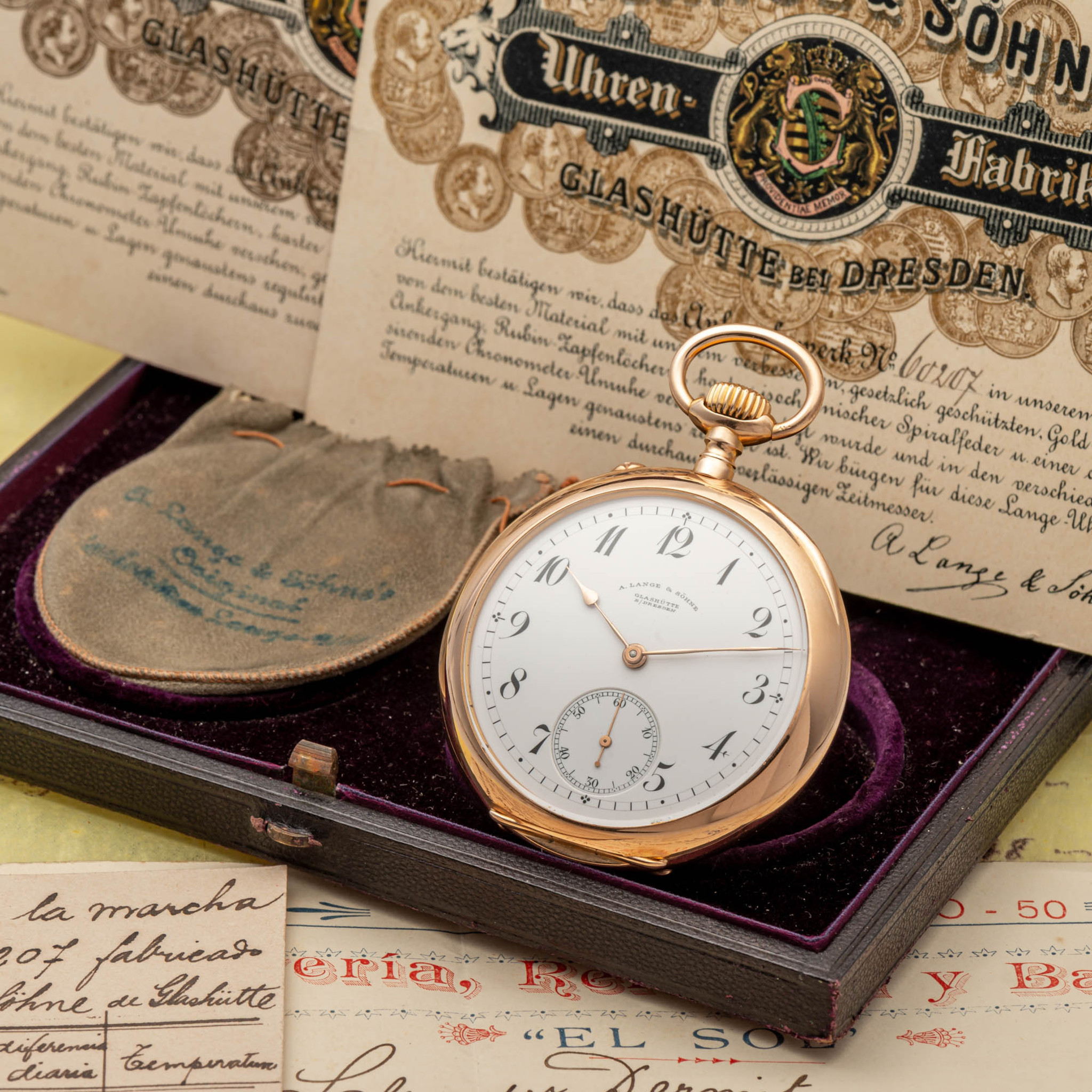 A. LANGE & SÖHNE POCKET WATCH PINK GOLD