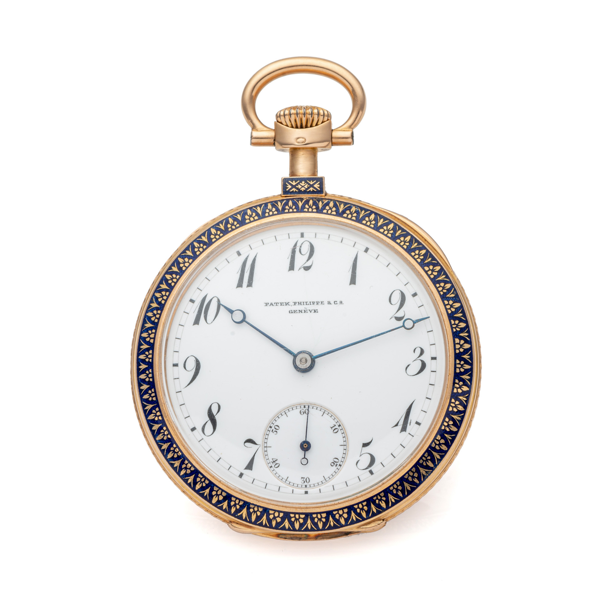 PATEK PHILIPPE WATCH YELLOW GOLD AND BLUE ENAMEL