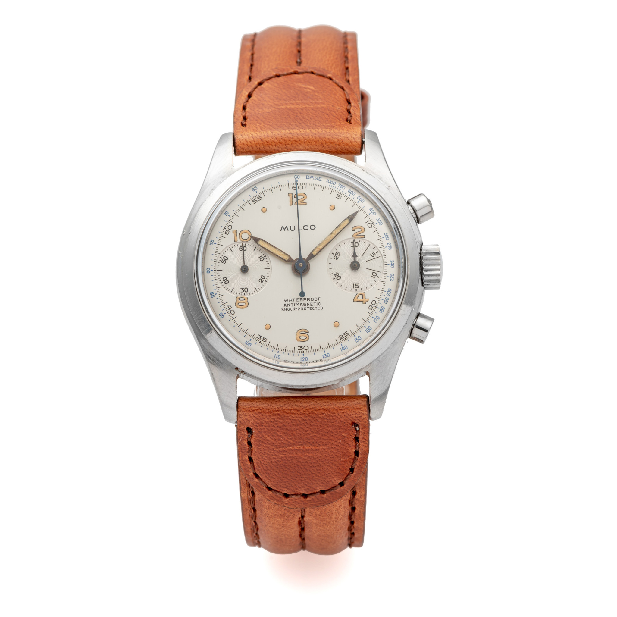 MULCO, WATERPROOF ANTIMAGNETIC CHRONOGRAPH, TWO-TONE DIAL, STEEL