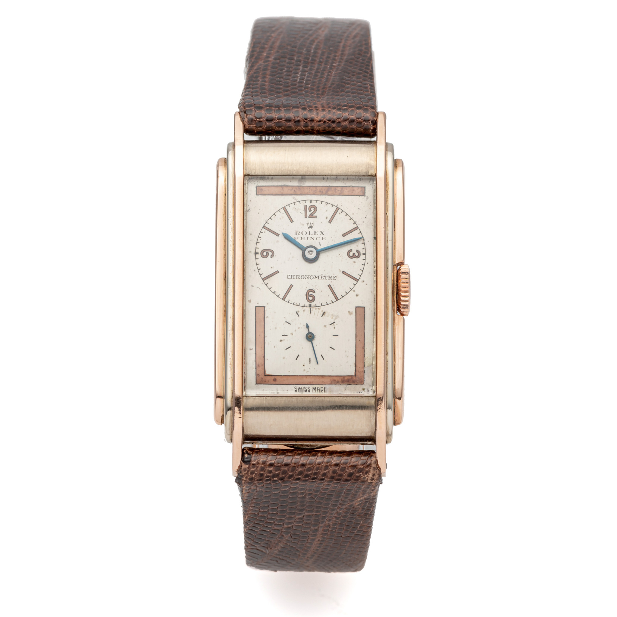 ROLEX, REF. 1527, PRINCE, 14K WHITE AND PINK GOLD