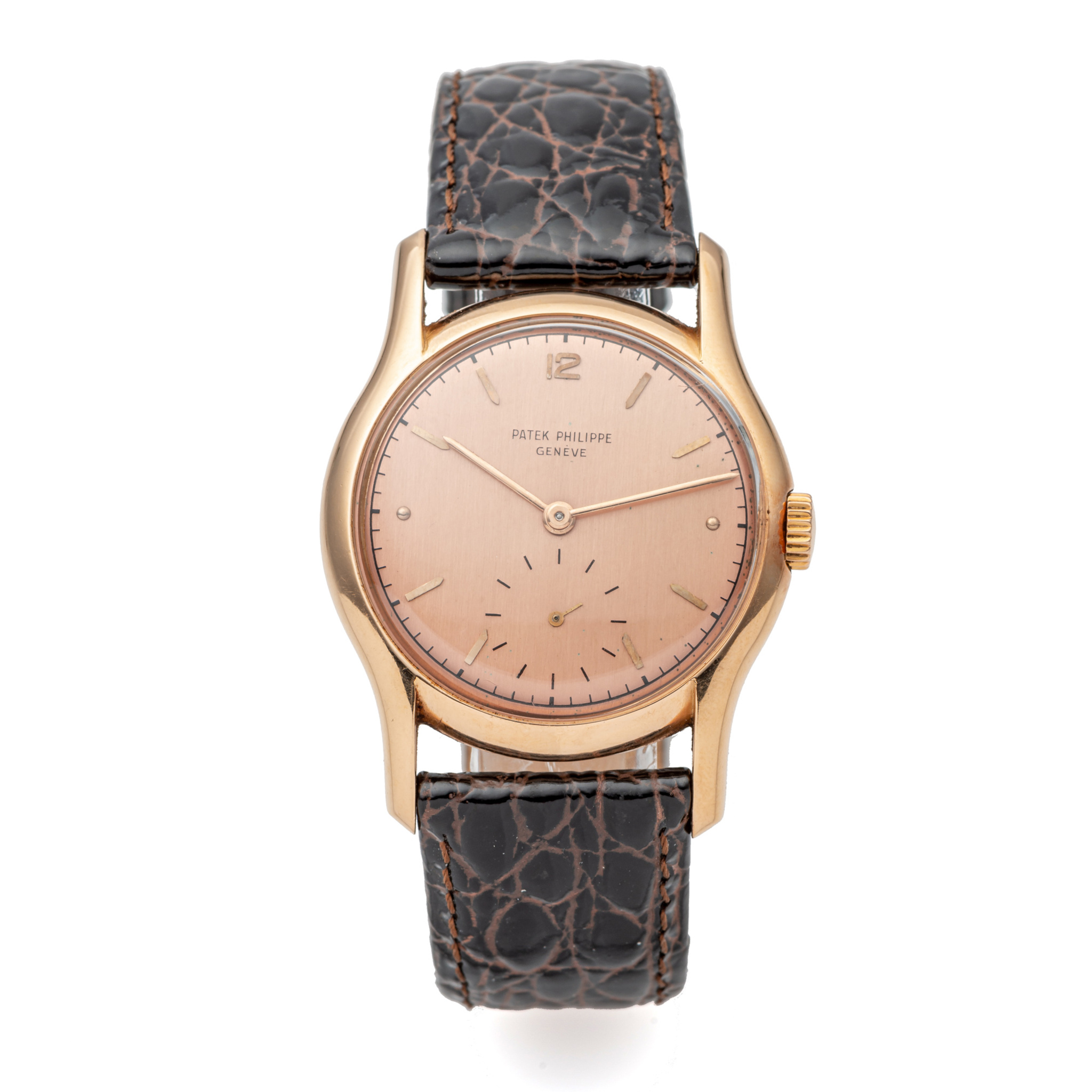 PATEK PHILIPPE REF. 2406, ELONGATED CONCAVE LUGS; 18K PINK GOLD