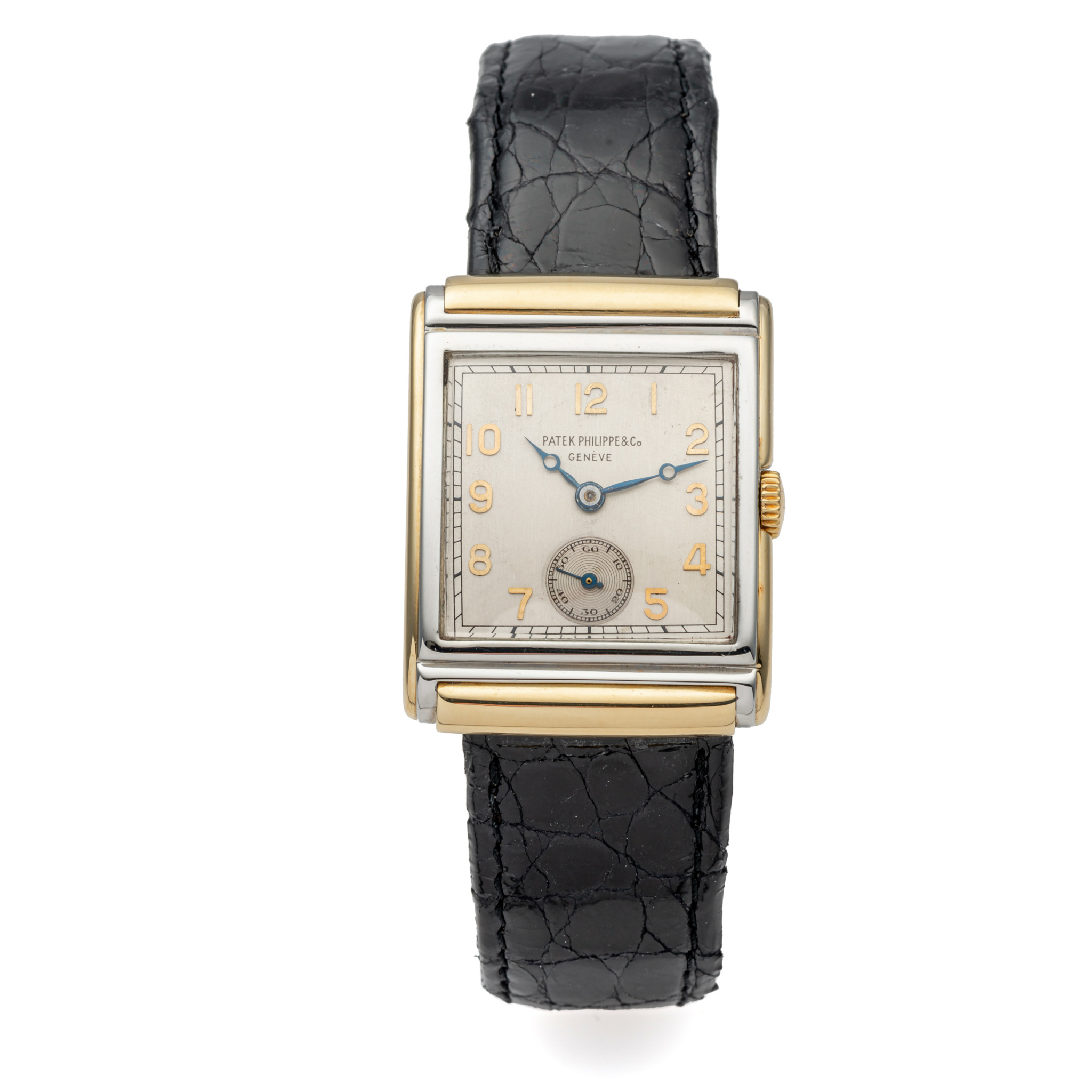 PATEK PHILIPPE, HOODED LUGS, WHITE AND YELLOW GOLD