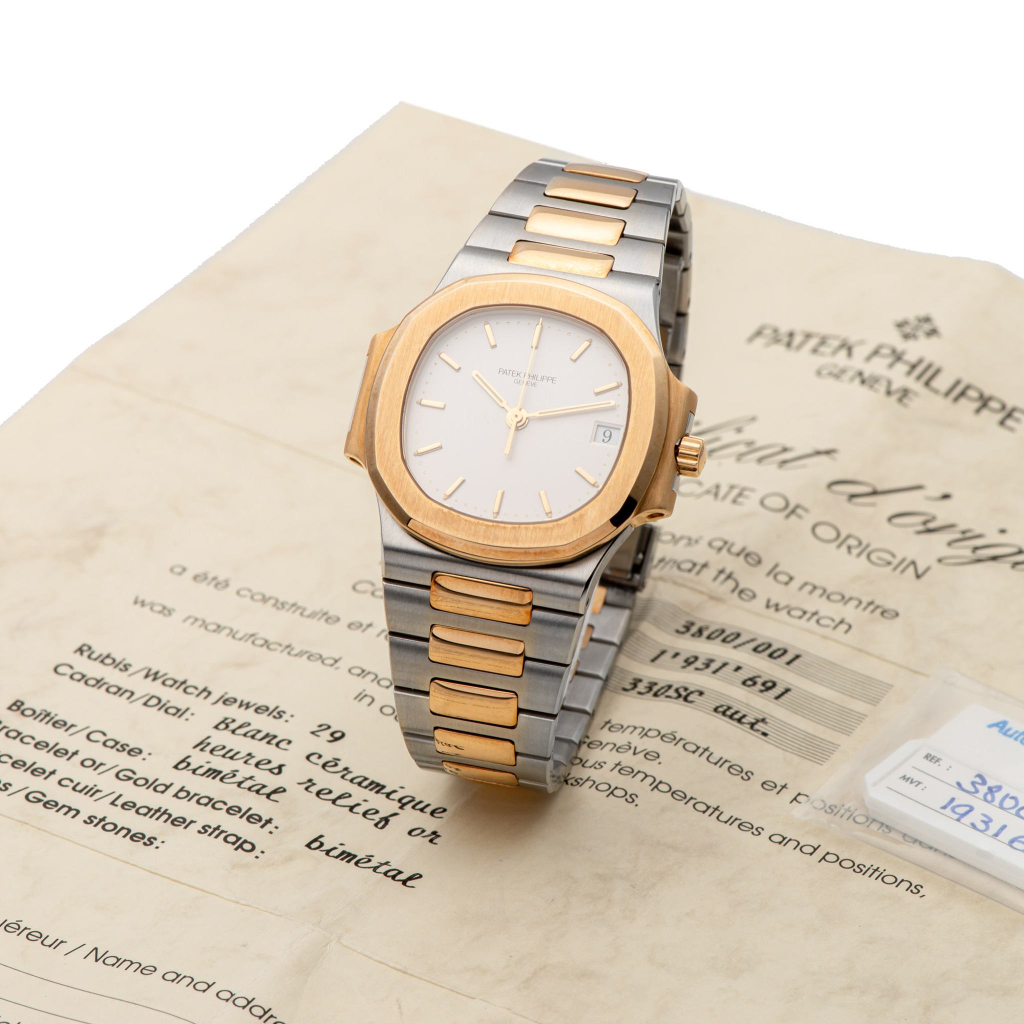 PATEK PHILIPPE, REF. 3800, NAUTILUS, STEEL AND GOLD