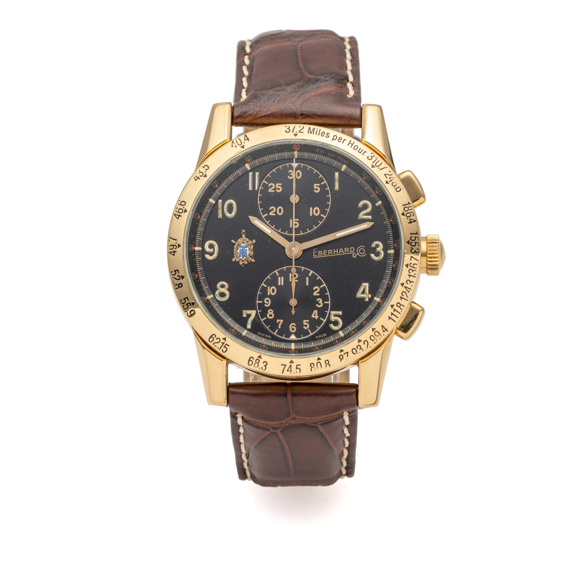 EBERHARD & CO., REF. 30047-C, TAZIO NUVOLARI CHRONOGRAPHE, YELLOW GOLD
