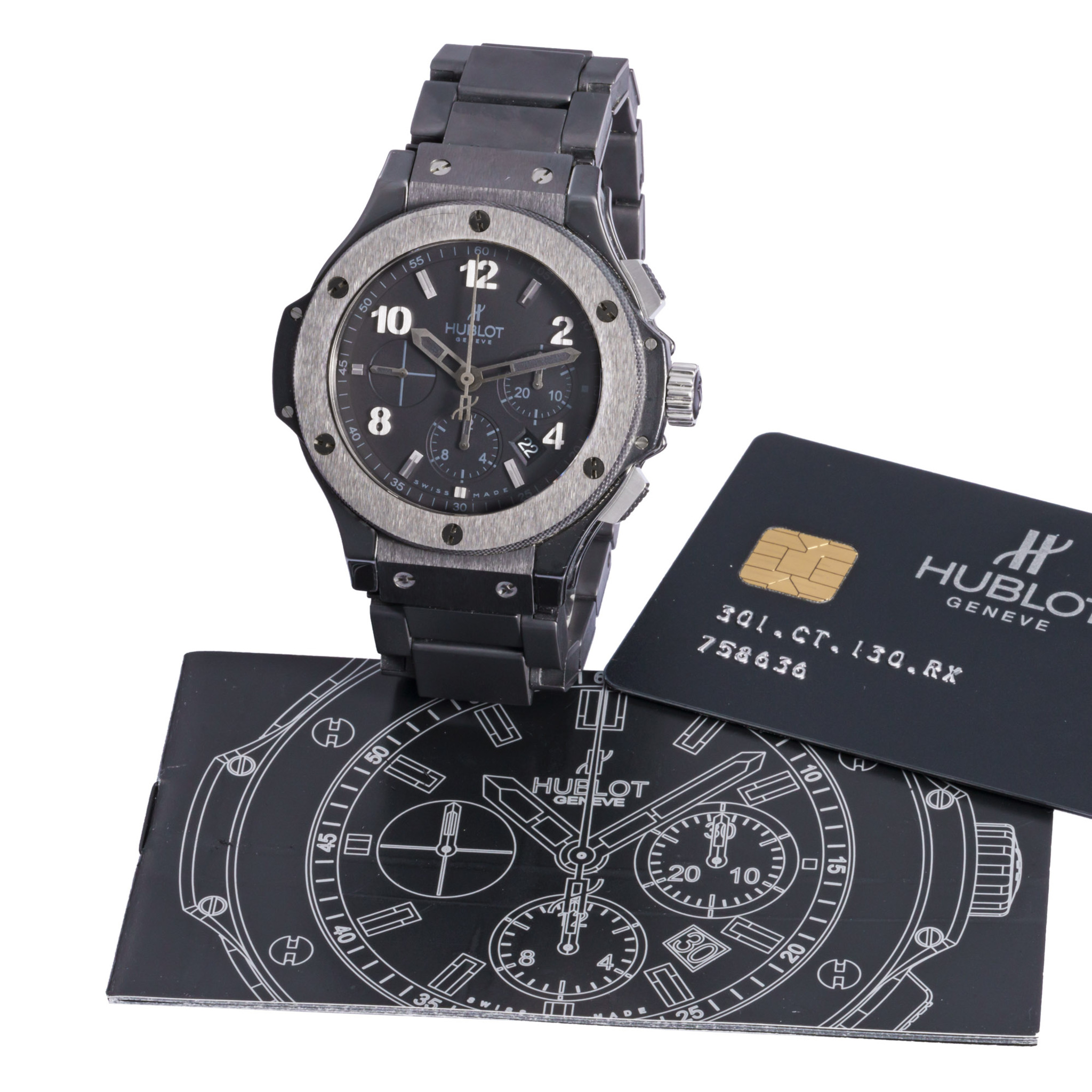 HUBLOT BIG BANG ICE BANG CHRONOGRAPH, CERAMIC, AND TITANIUM