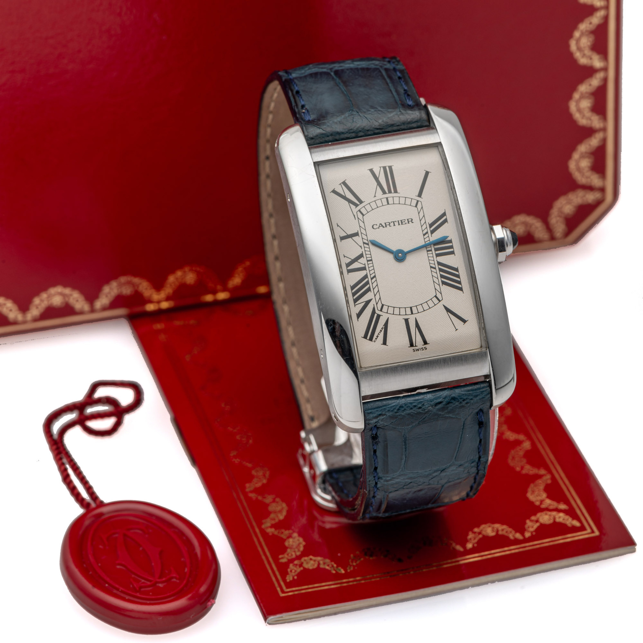 CARTIER, REF. 1734, TANK AMERICAINE, MECANIQUE, PLATINUM