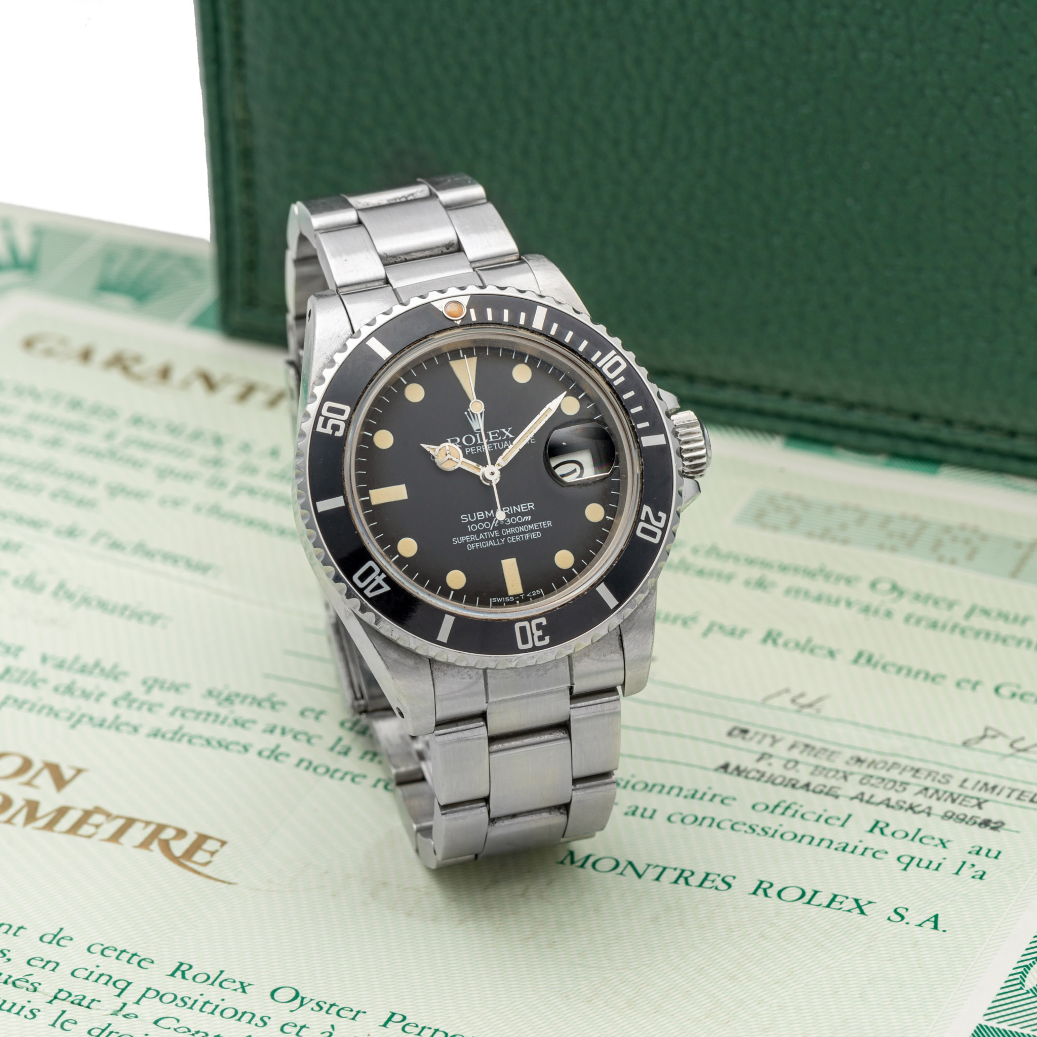 ROLEX, REF. 16800, SUBMARINER, MATT DIAL, BOX AND WARRANTY