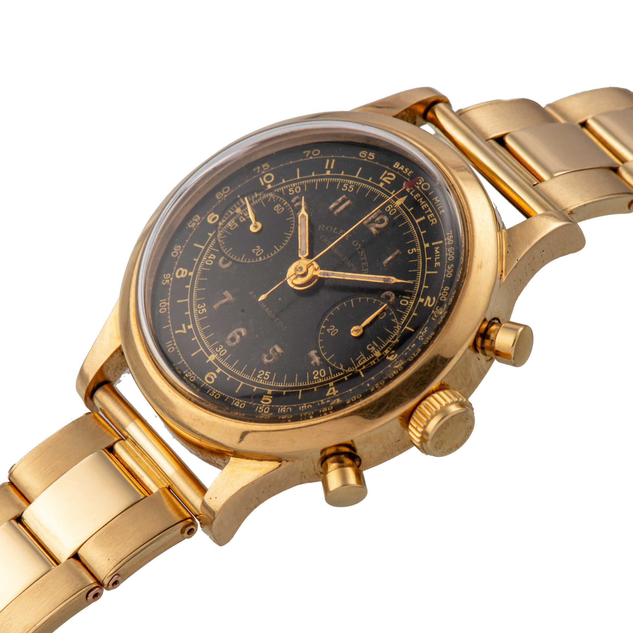 ROLEX, REF. 3525, BLACK DIAL “MONOBLOCCO”, YELLOW GOLD