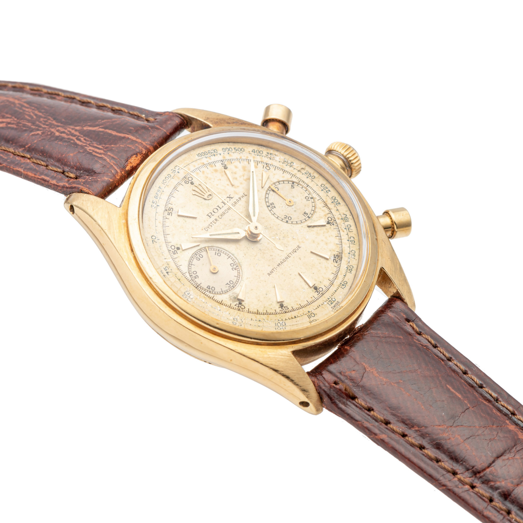 ROLEX, REF. 4500, CHRONOGRAPH ANTI-MAGNETIC, YELLOW GOLD