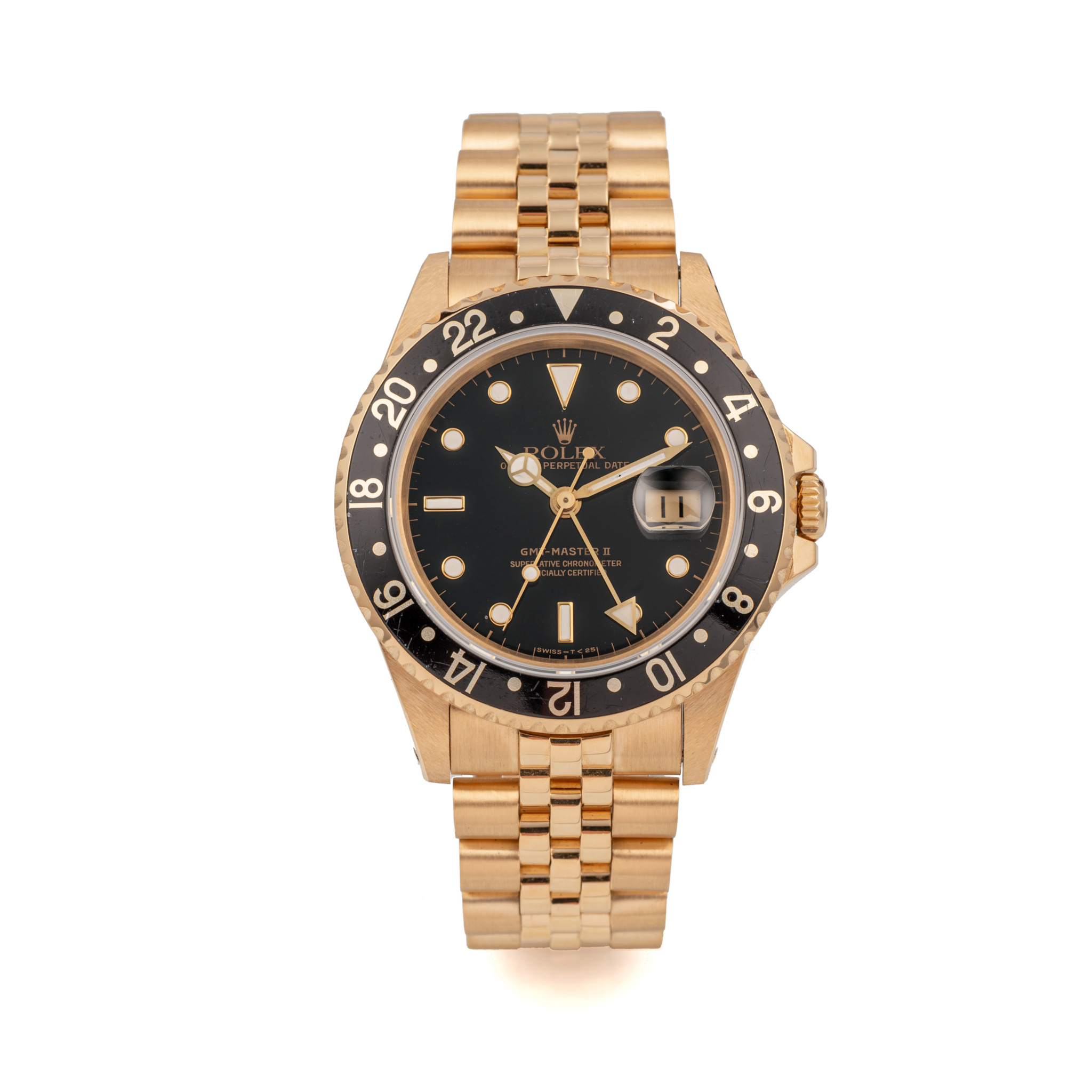 ROLEX, REF. 16718, GMT MASTER II, 18KT YELLOW GOLD