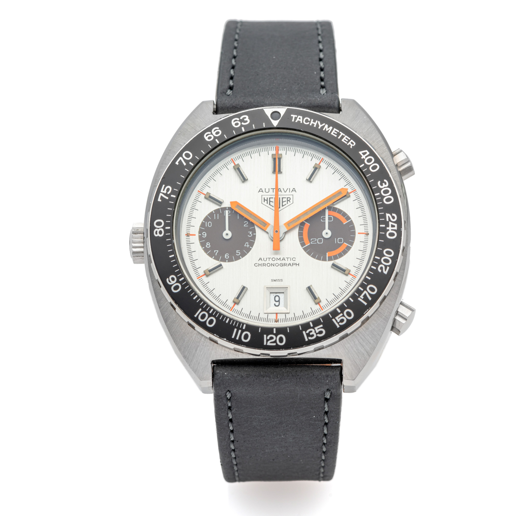 HEUER, REF. 11630, AUTAVIA, ORANGE BOY, SILVER, TROPICAL SUB-DIALS CHRONOGRAPH