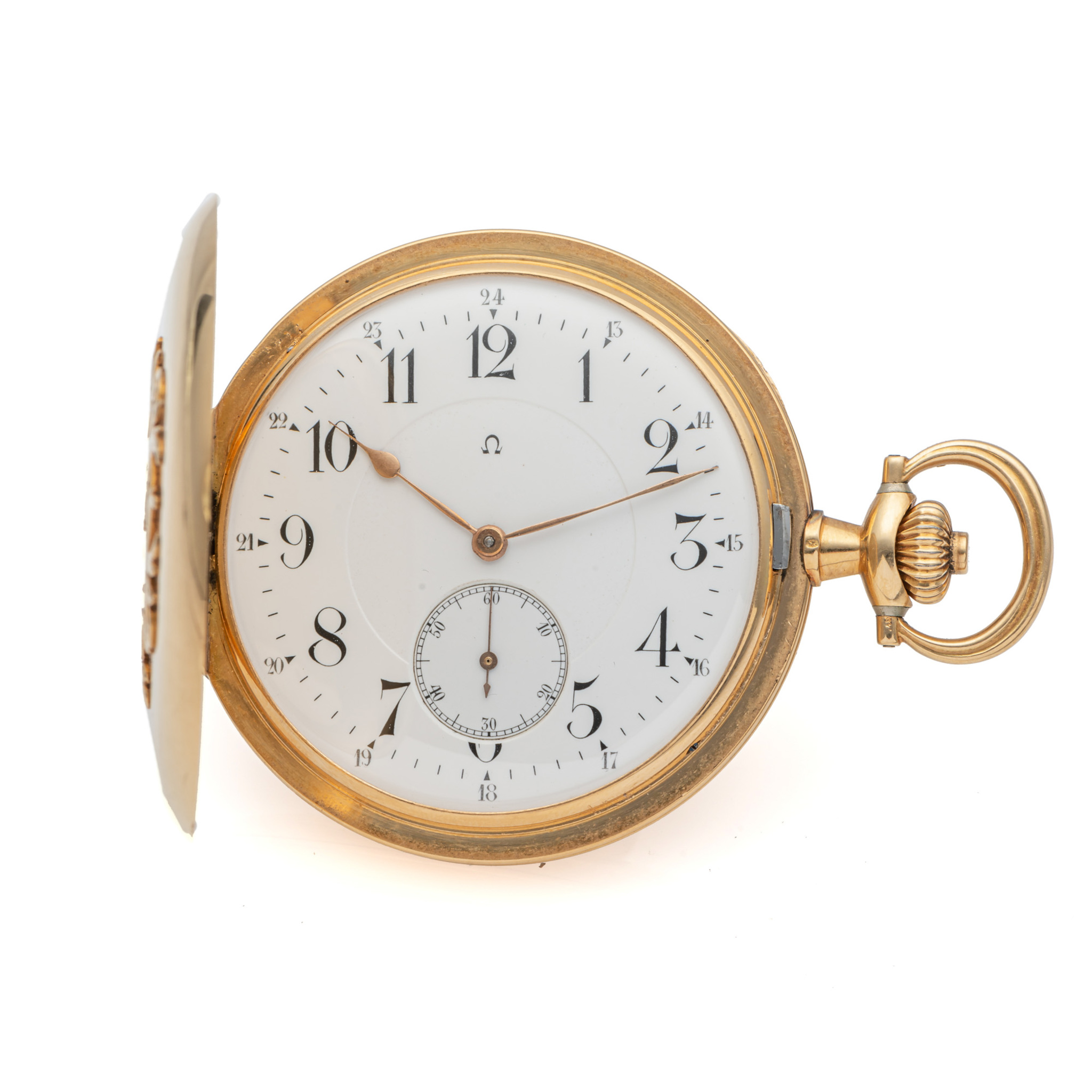 OMEGA HUNTING CASE IN 18K GOLD