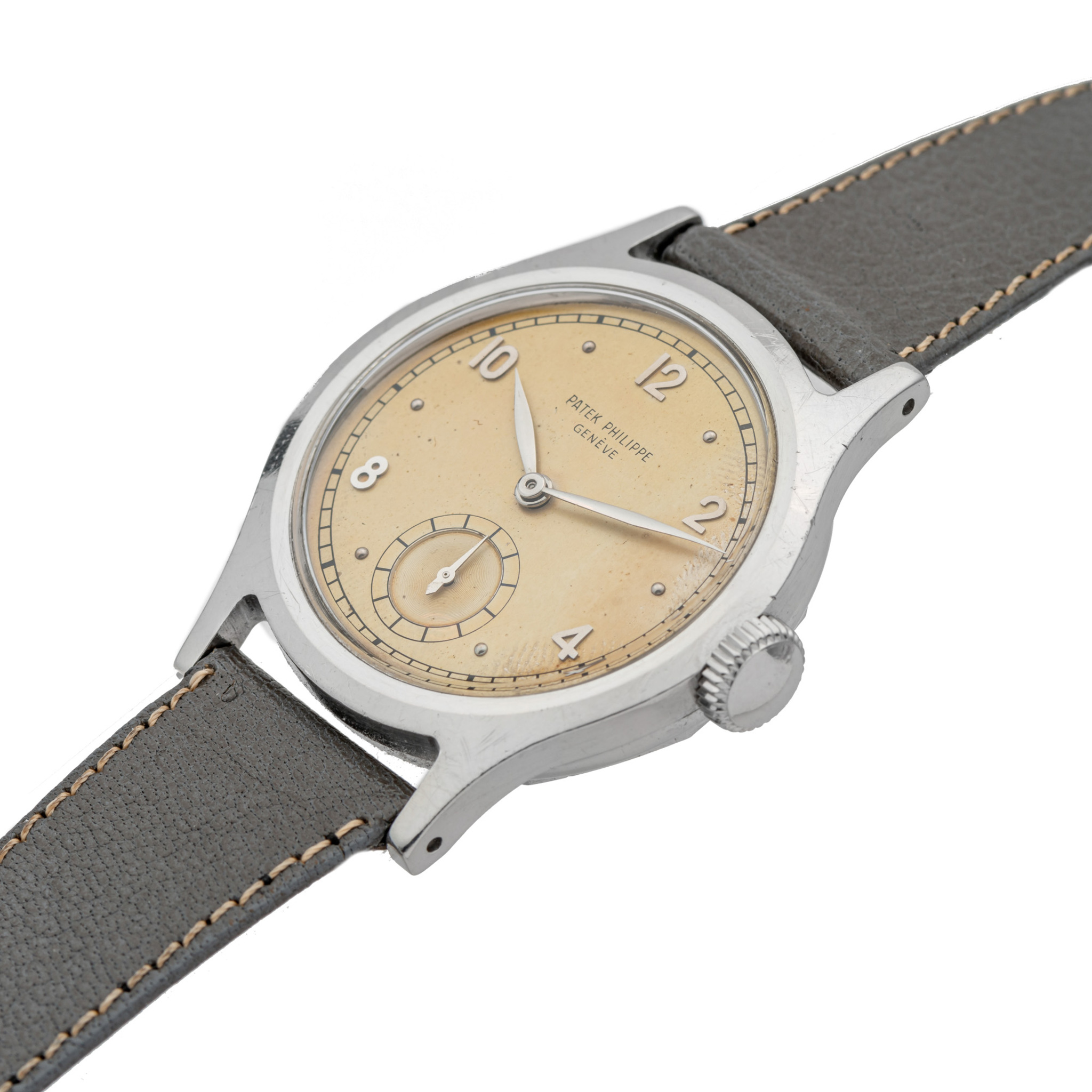 PATEK PHILIPPE, REF. 565, BEIGE PATINA DIAL, STEEL