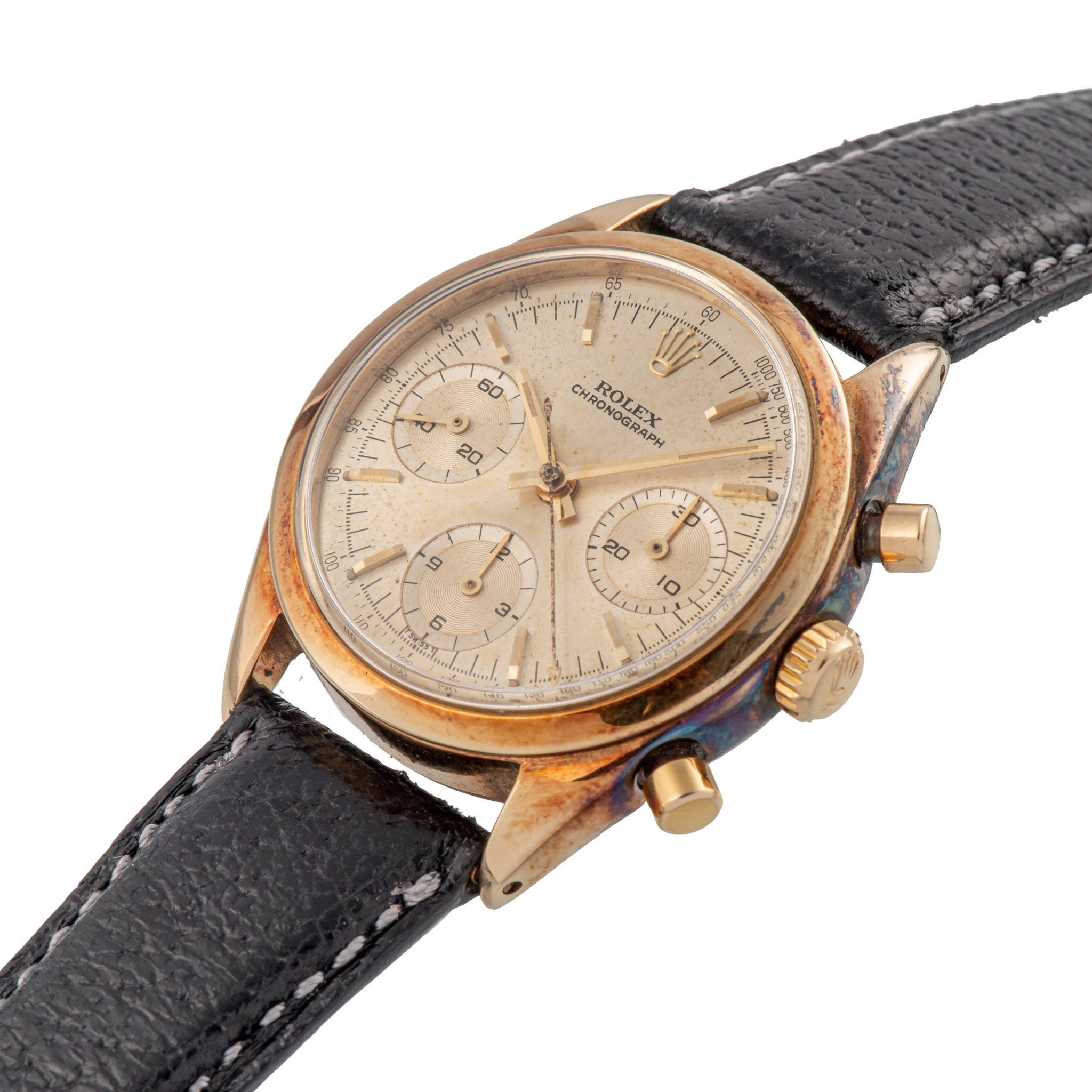 ROLEX, REF. 6238, PRE-DAYTONA, GREY & BRONZE DIAL, YELLOW GOLD
