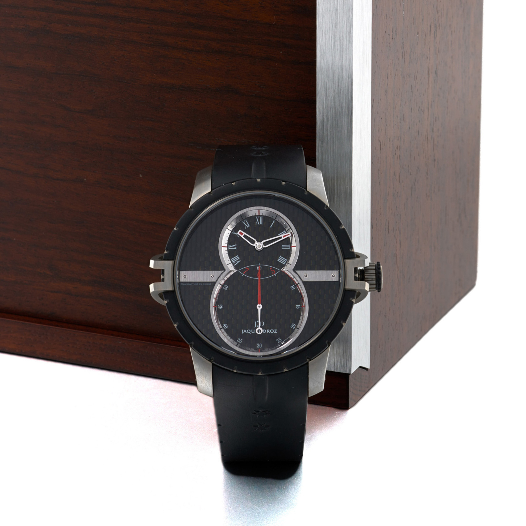 JAQUET DROZ, REF. J029038, GRANDE SECONDE SW, NEW OLD STOCK, TITANIUM