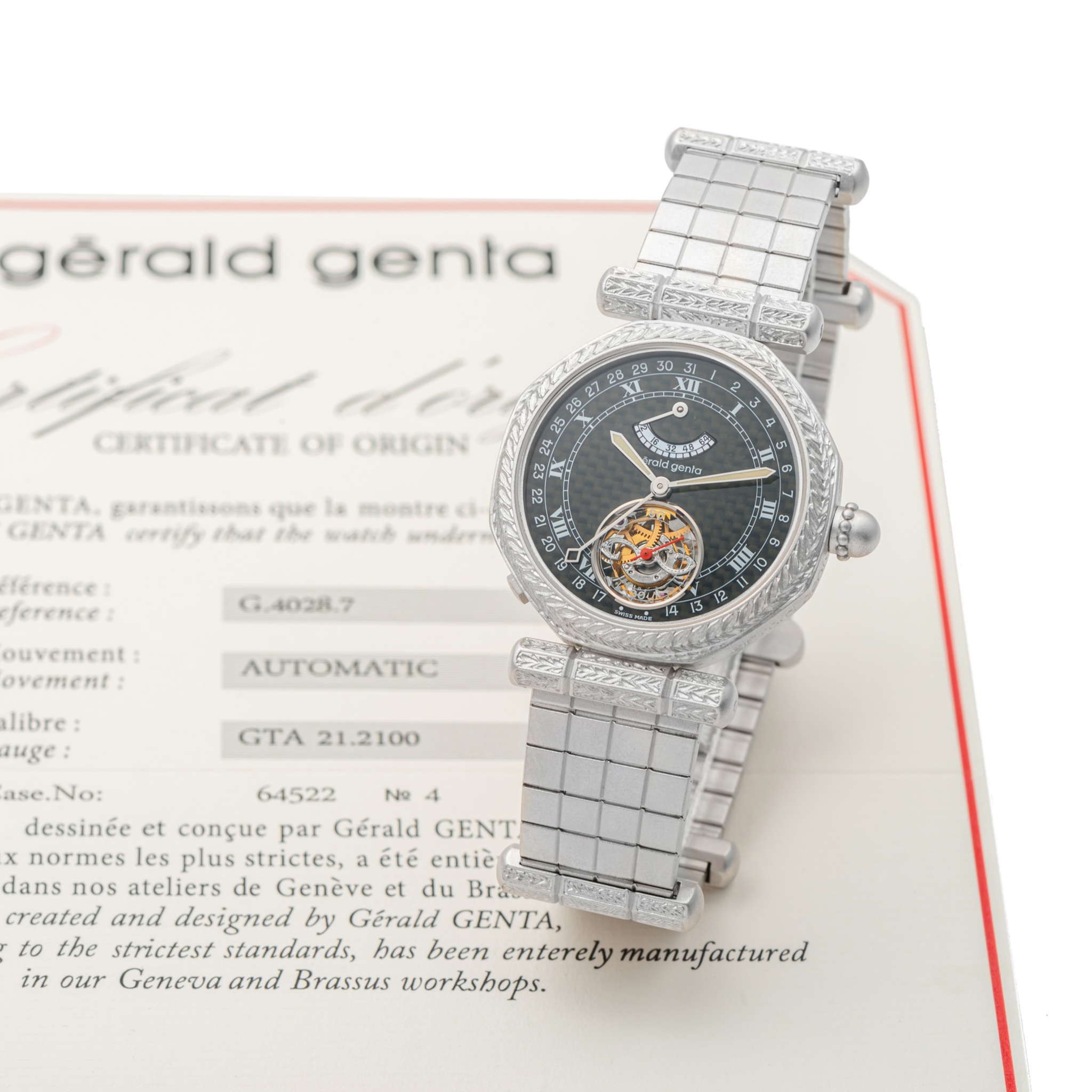 GERALD GENTA, REF. G4028, TOURBILLON POWER RESERVE, WHITE GOLD