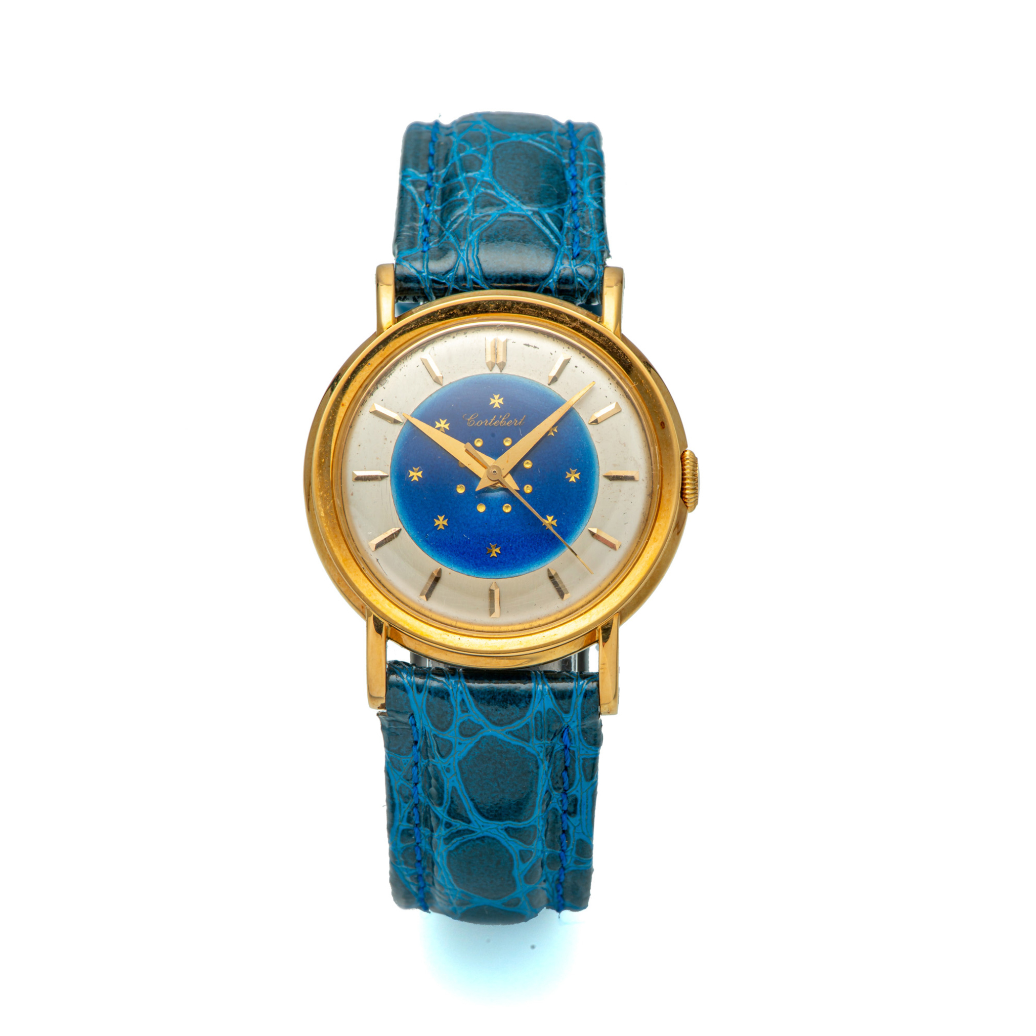 CORTEBERT, BLUE ENAMEL DIAL, YELLOW GOLD