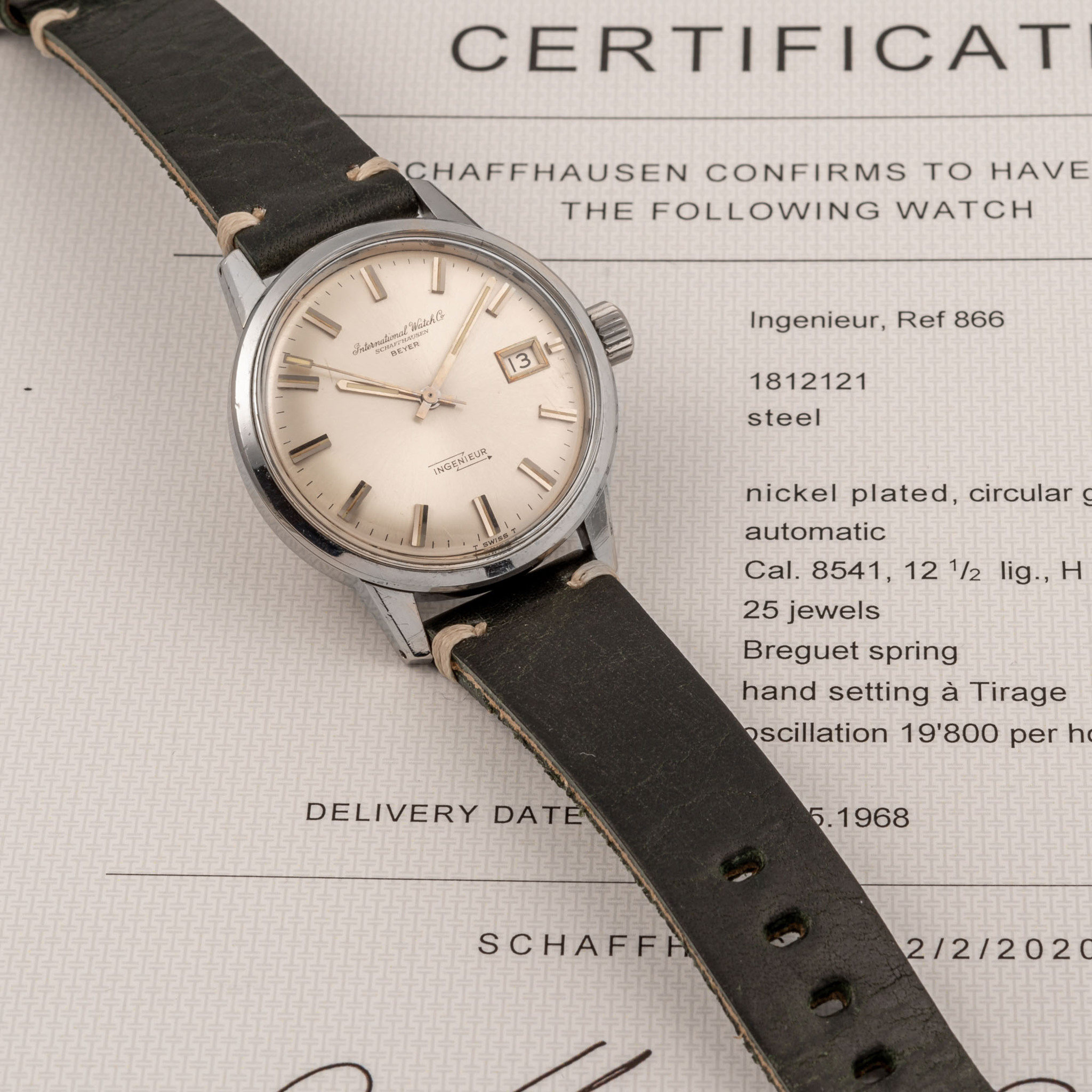 IWC, REF. 866A, INGENIEUR SILVER SUNBURST DIAL, STEEL