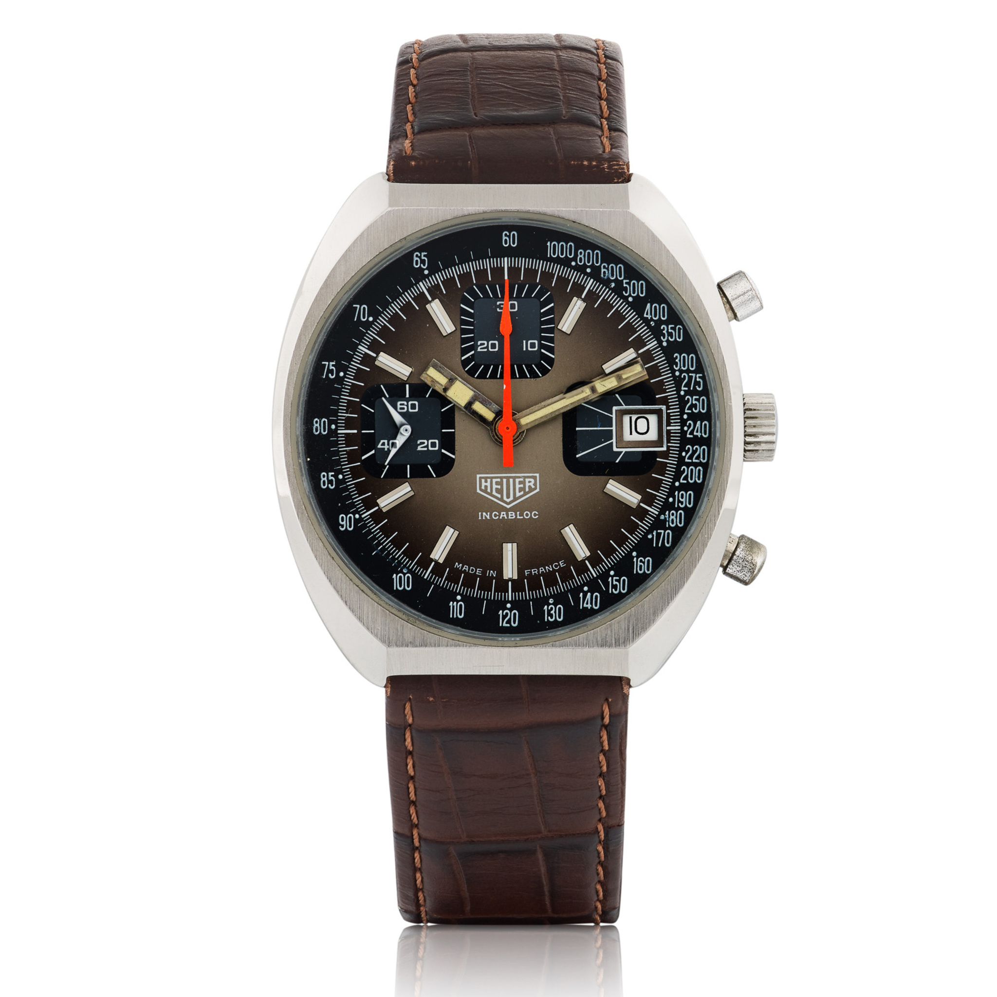 HEUER, REF. 1614, EXOTIC CHRONOGRAPH, FRENCH MADE, STEEL