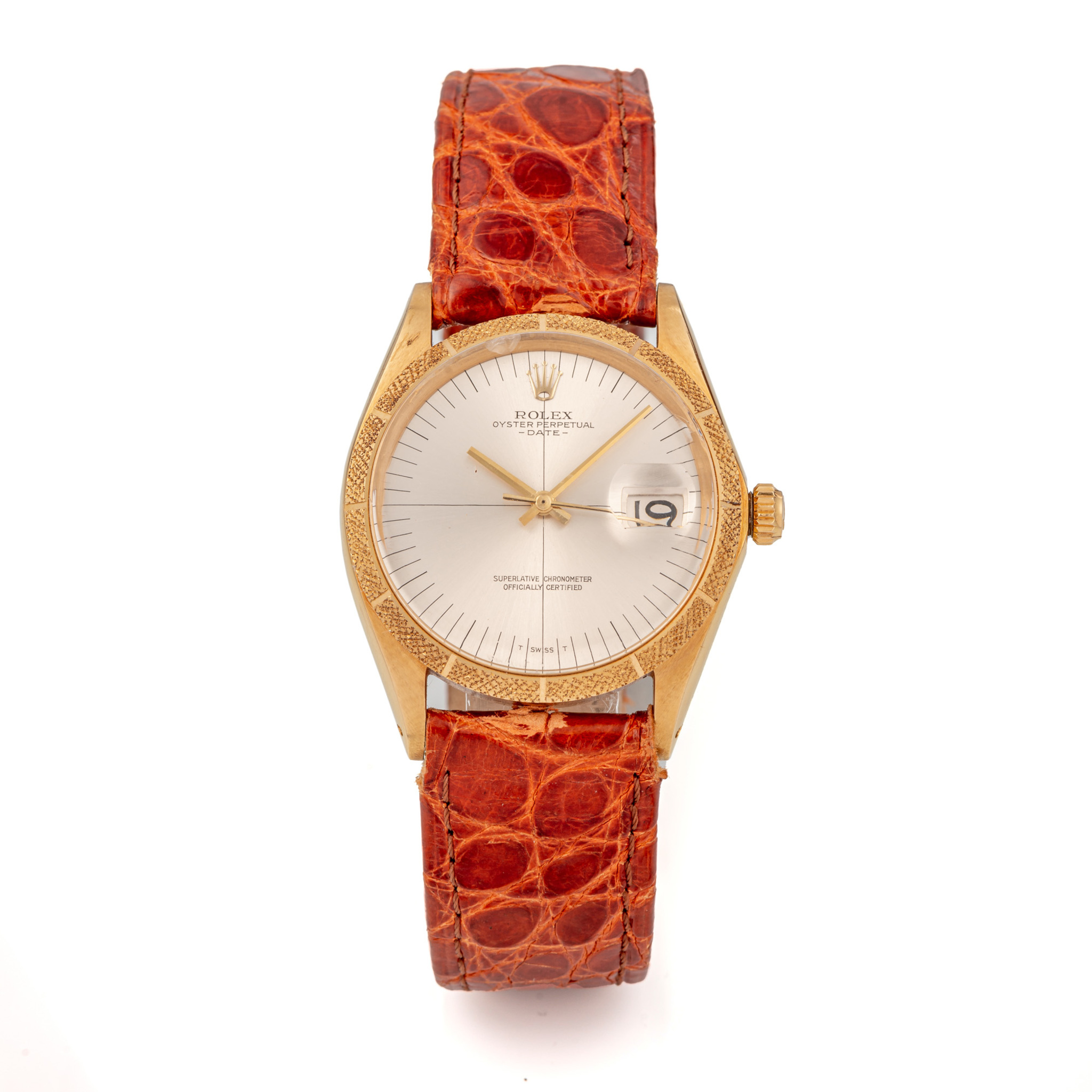 ROLEX, REF. 1500, OYSTER PERPETUAL DATE, 18K GOLD.