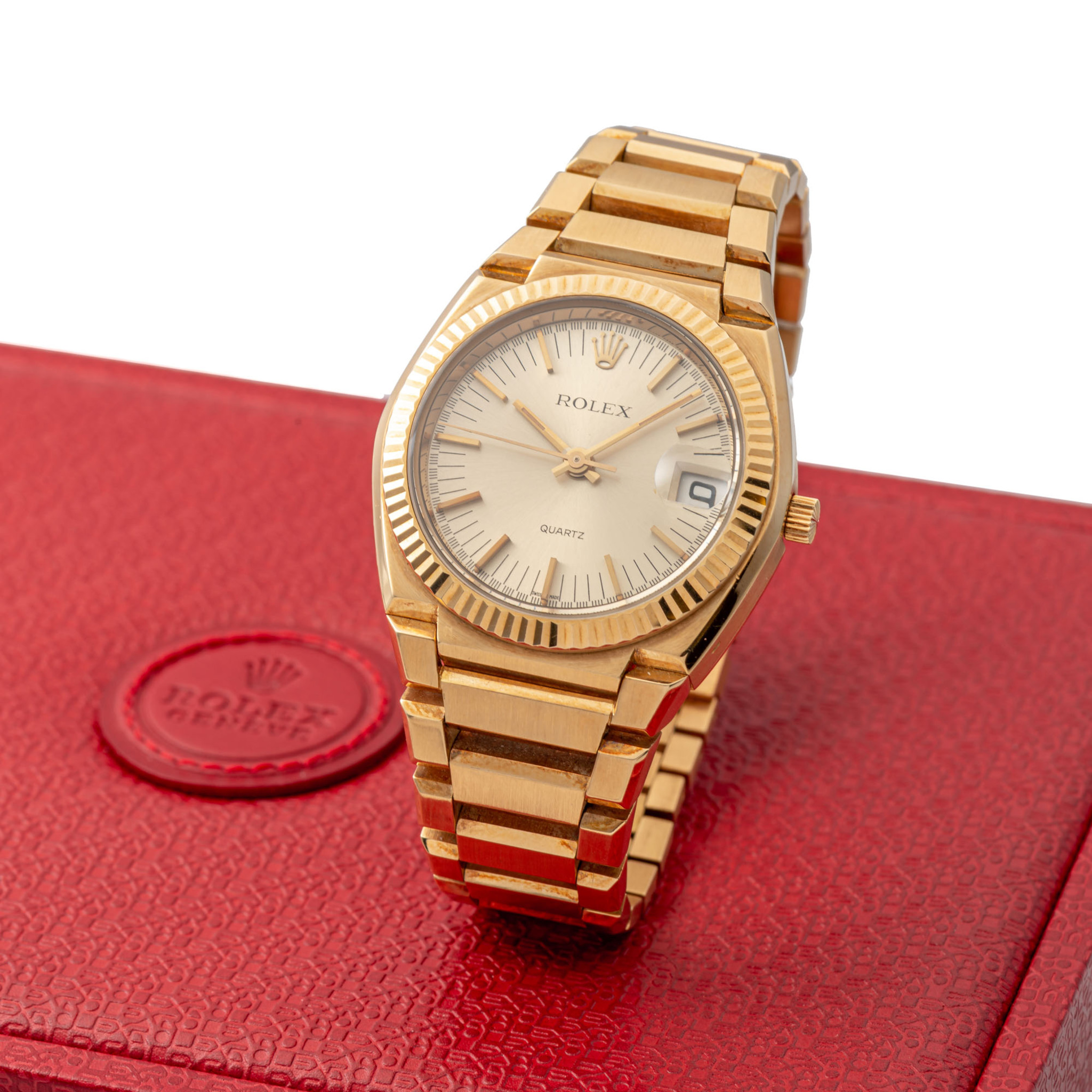 ROLEX, REF. 5100, BETA 21 QUARTZ, YELLOW GOLD