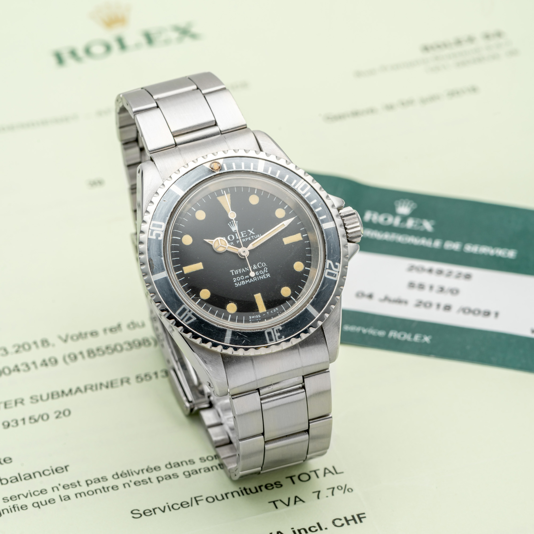ROLEX, REF. 5513, SUBMARINER, RETAILED BY TIFFANY & CO, STEEL
