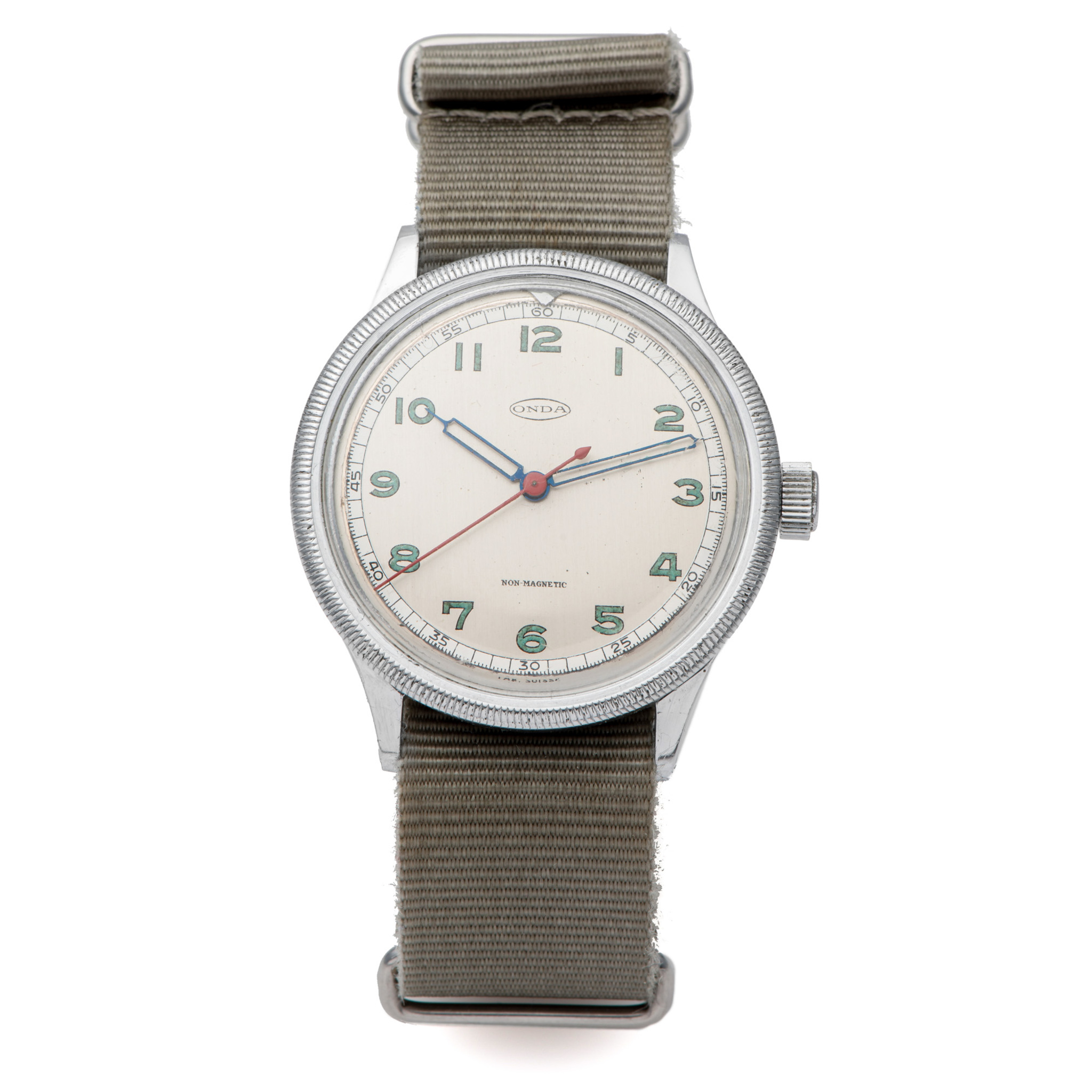 ONDA, REF. 11203, LARGE PILOT REVOLVING BEZEL, CHROME AND STEEL