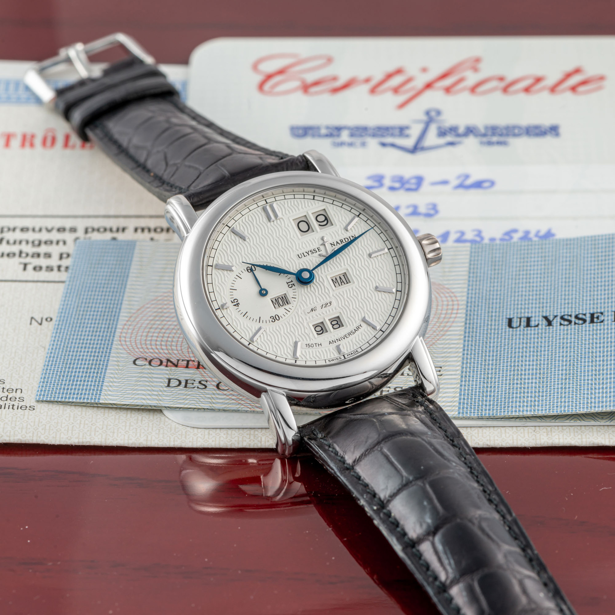 ULYSSE NARDIN, REF. 339-20, LUDWIG PERPETUAL CALENDAR, 150TH ANNIVERSARY, PLATINUM