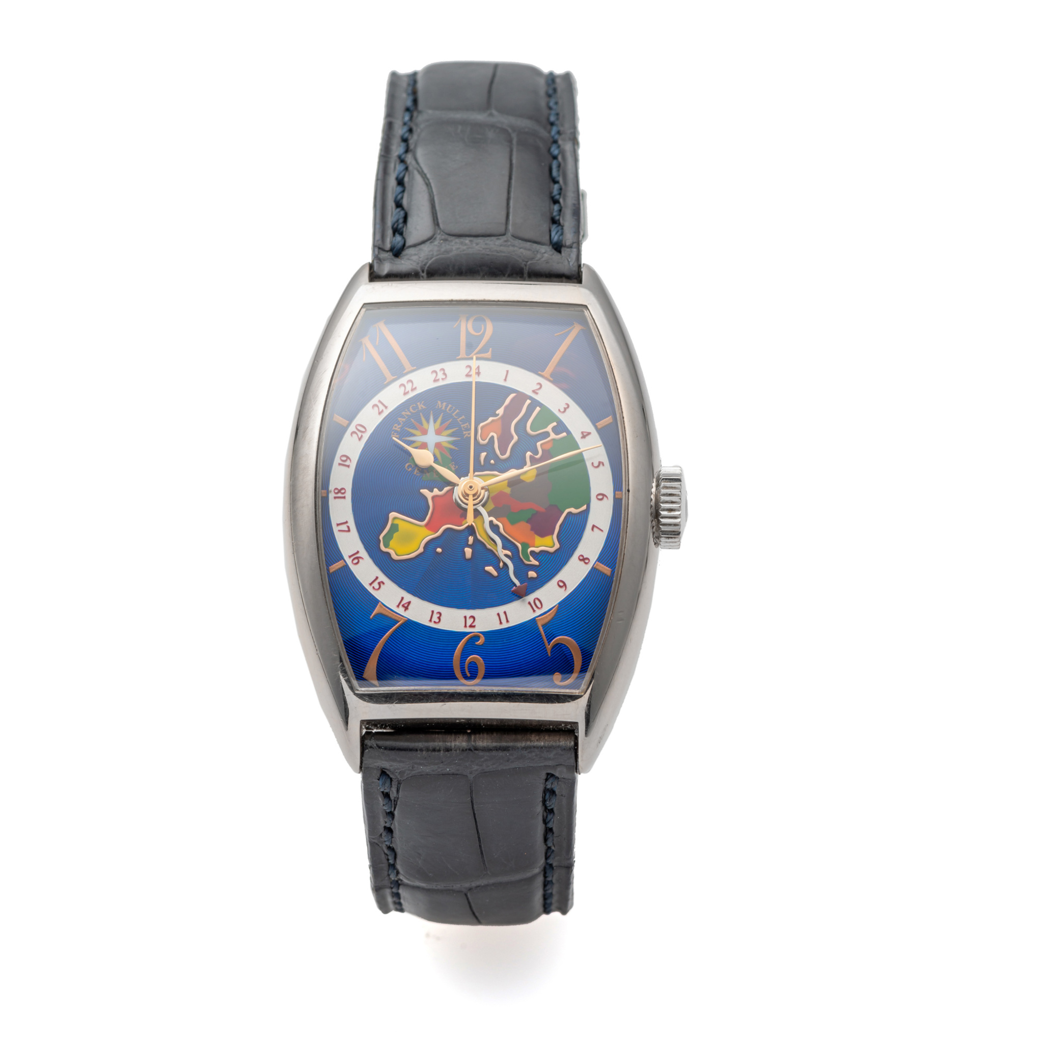 FRANCK MULLER, REF. 5850, CASABLANCA, CLOISONNE ENAMEL DIAL, WHITE GOLD