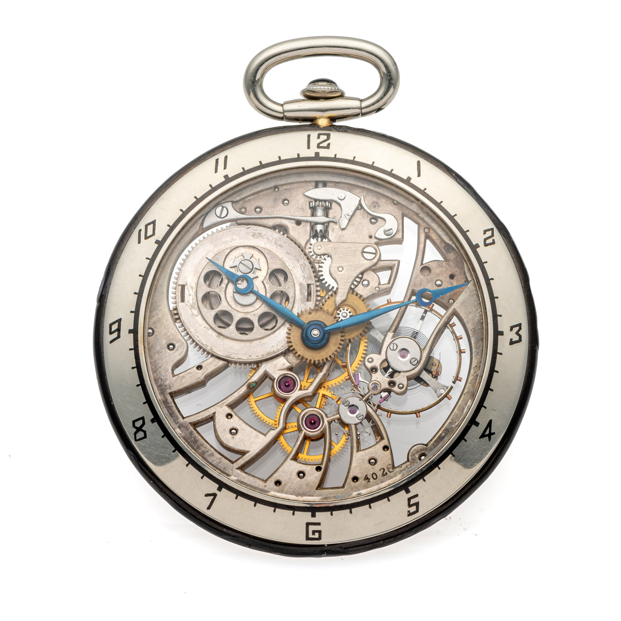 VACHERON CONSTANTIN/ VERGER FRERES, SKELETONISED, BLACK ENAMEL, WHITE GOLD