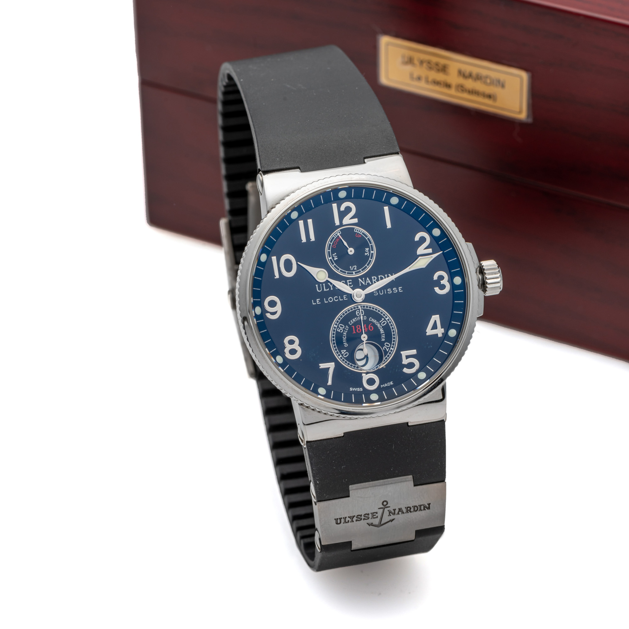 ULYSSE NARDIN, REF. 263-66, MARINE 1846, BLACK DIAL, STEEL