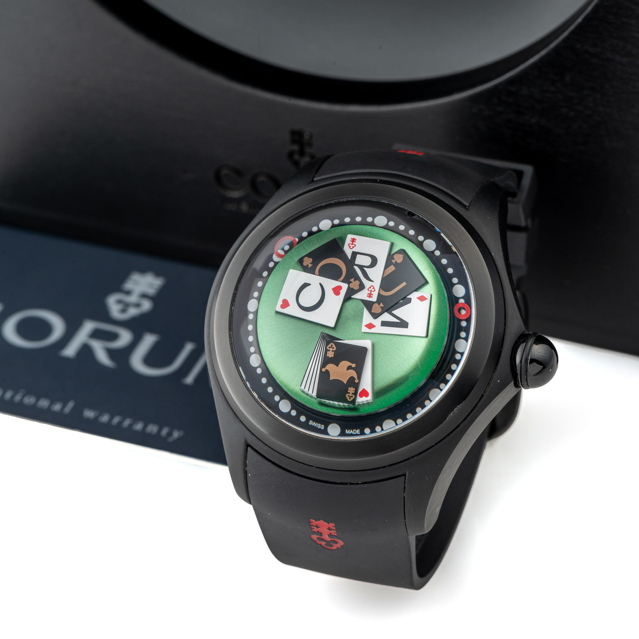 CORUM, REF. 08.0016/B, BUBBLE 52 POKER GAME, PVD STEEL