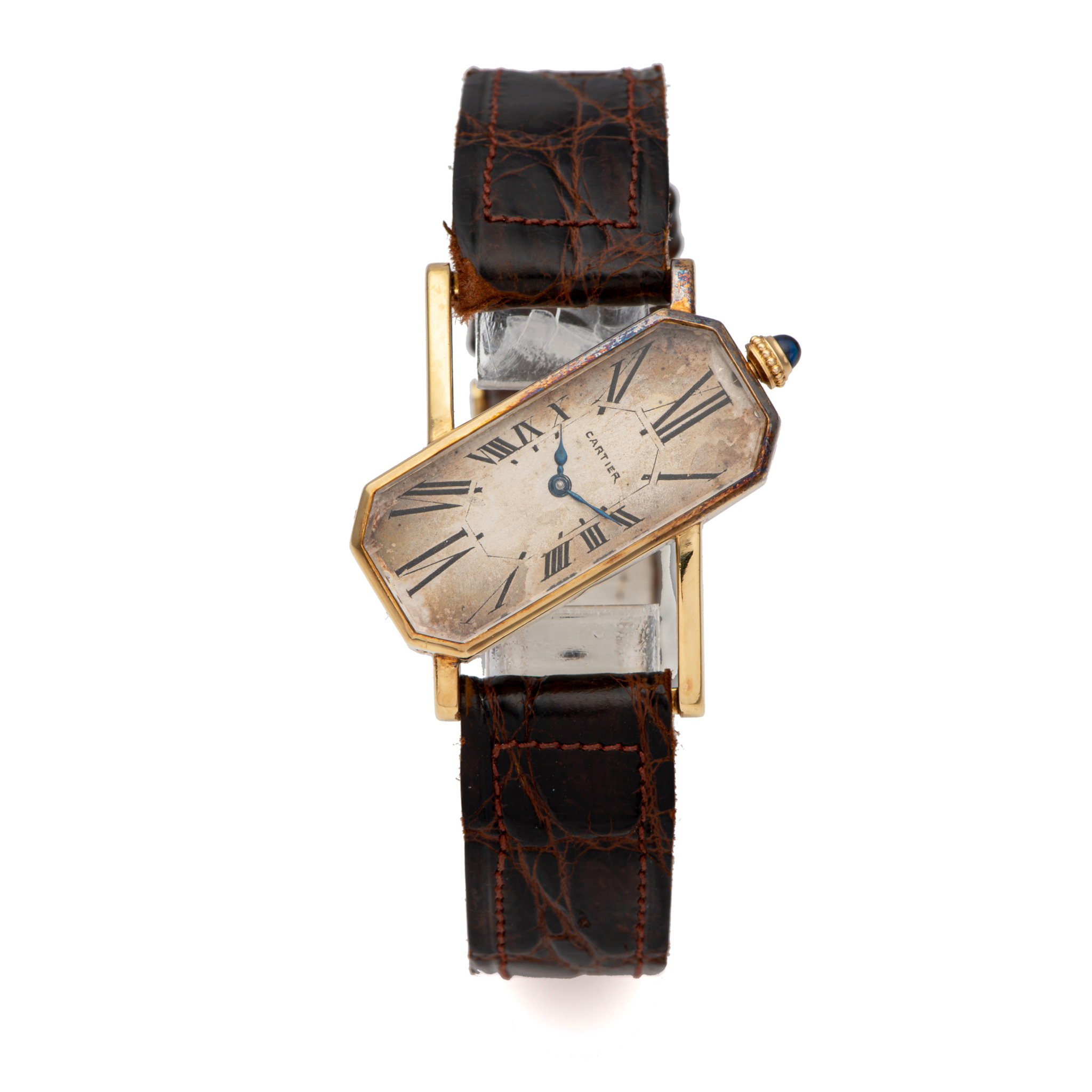 CARTIER, RECTANGULAR ASYMETRIC, YELLOW GOLD