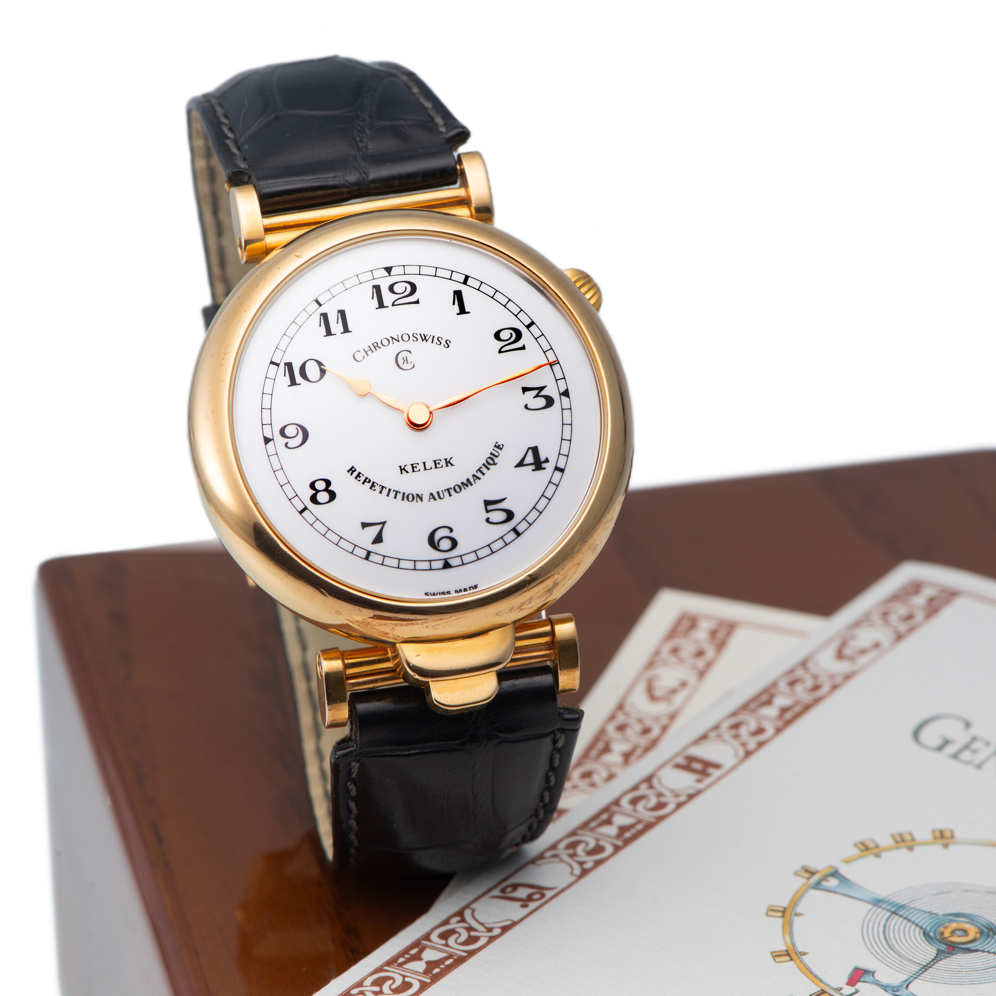 CHRONOSWISS, SWITZERLAND, REF. CH 8735, 5-MINUTE REPEATER RETAILED BY KELEK, GOLD PLATED