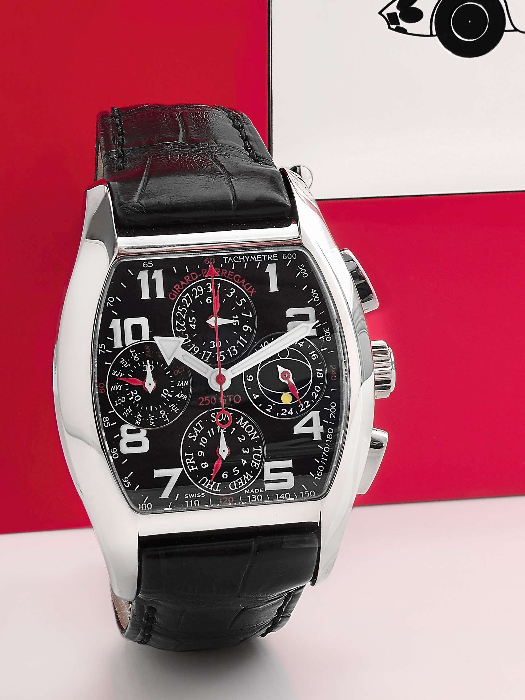 O - GIRARD PERREGAUX pour FERRARI  Richeville "Ferrari 250 GTO", ref. 90215-53-611-BAGA