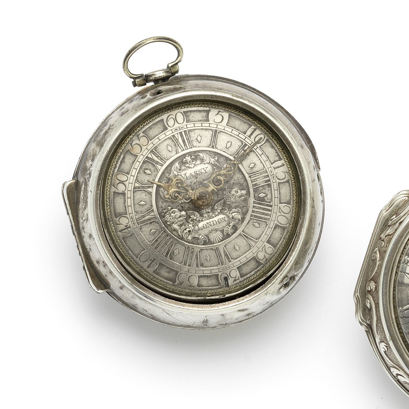Nicolas Massy, London. An early 18th century silver key wind verge pair case pocket watch Circa 1720