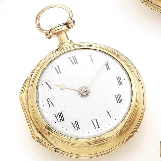 William Nicholl, Junior. An early 19th century open face consular case pocket watch with later dial No.1040, London Hallmark for 1808