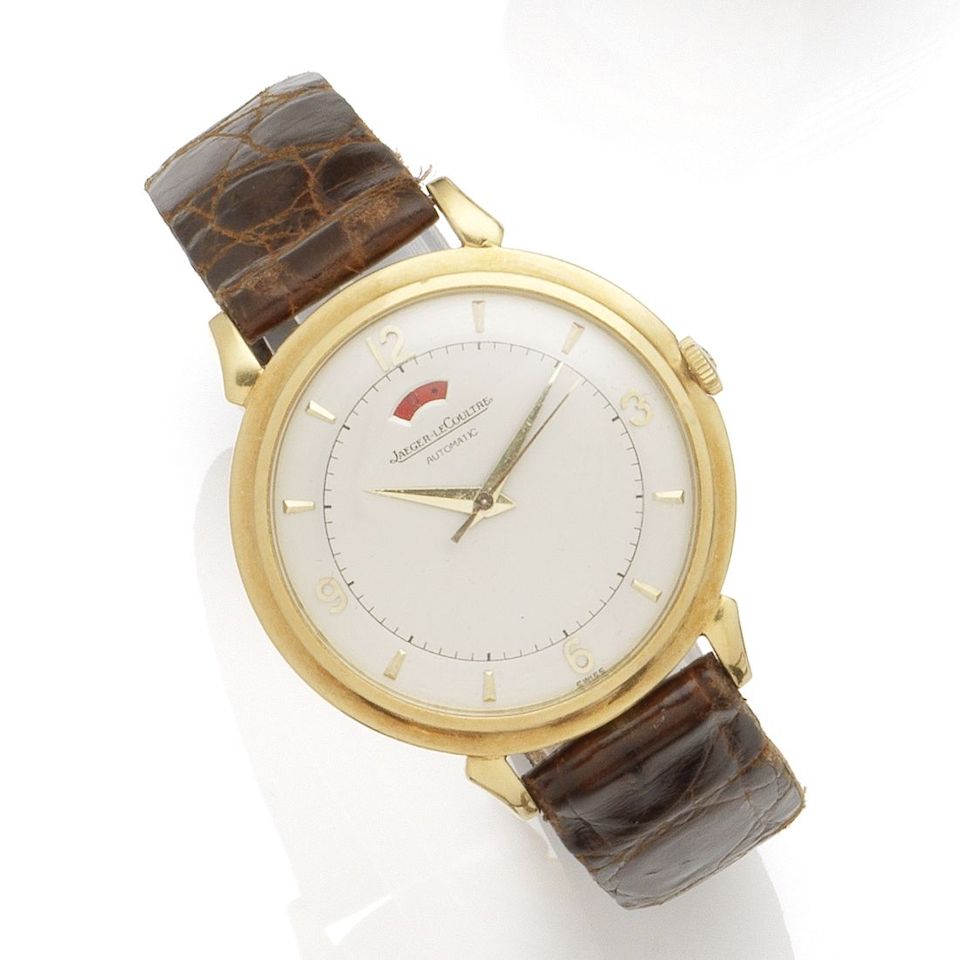 Jaeger-LeCoultre. An 18K gold automatic wristwatch with power reserve indication Case No.12752, Movement No.974769, London Hallmark for 1954