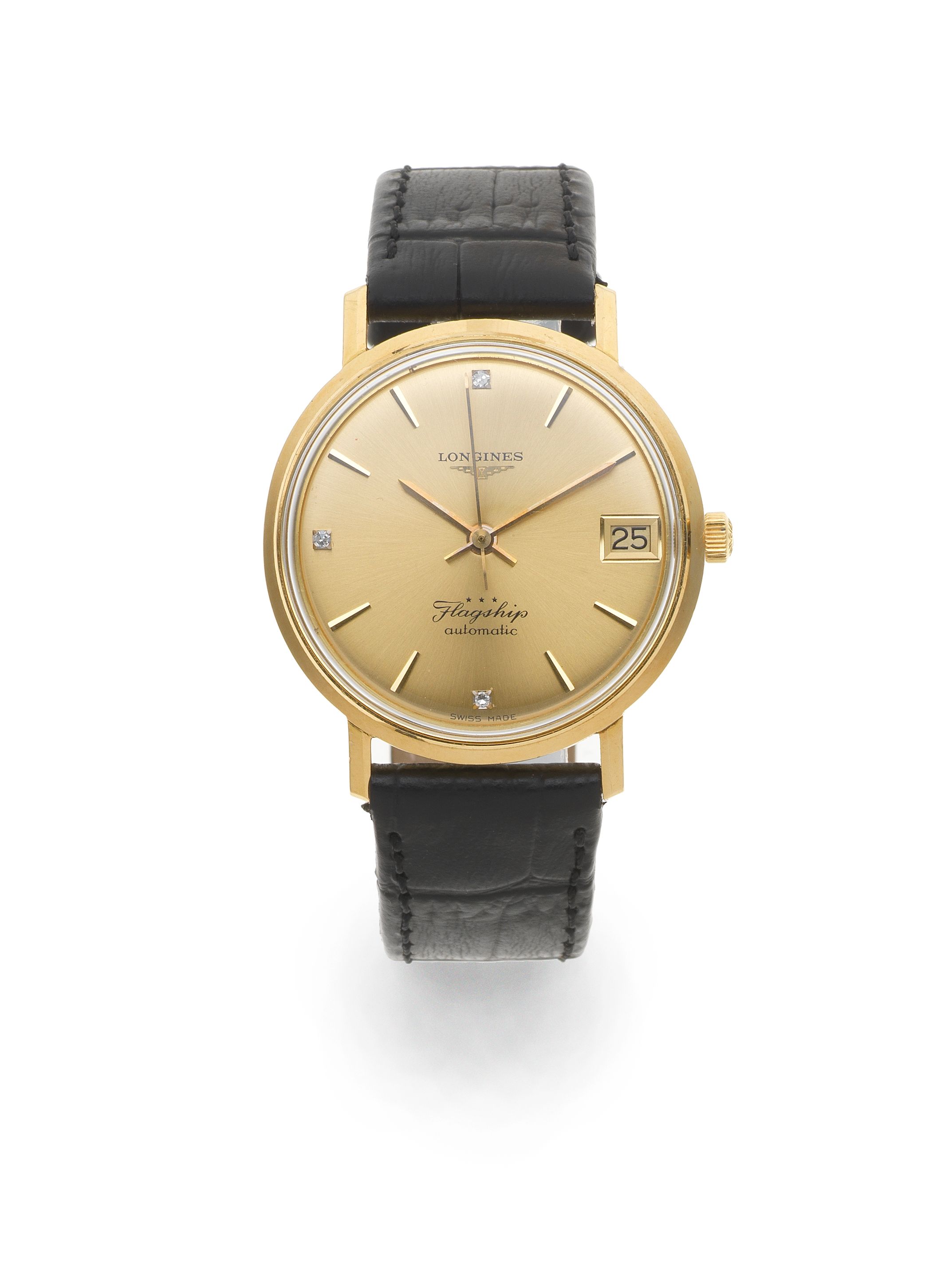 Longines. An 18K gold automatic calendar wristwatch Flagship, Ref: 3518, Circa 1966