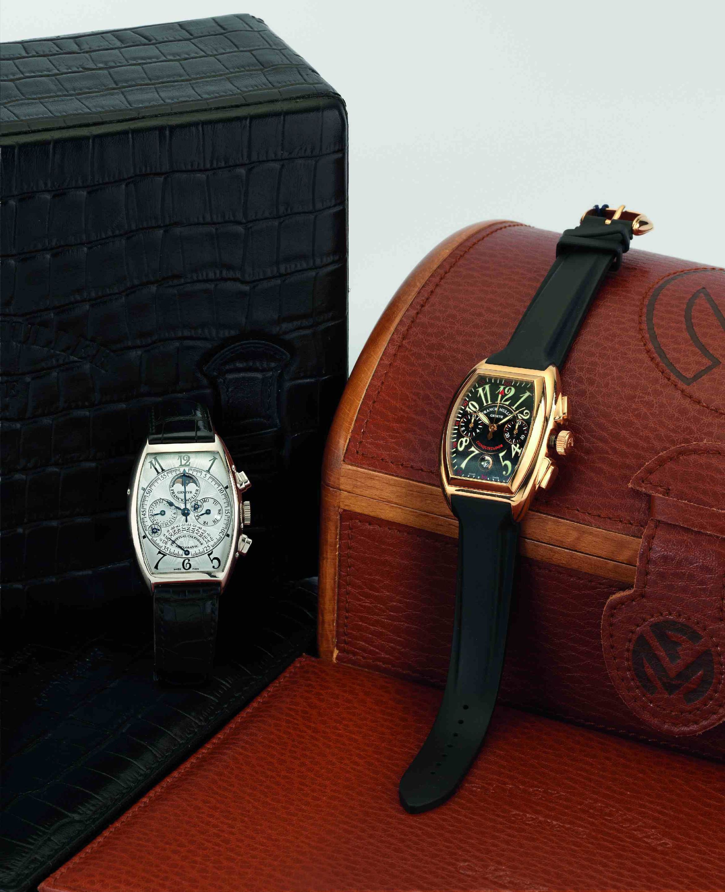 Franck Muller. A very fine and rare PT950 platinum perpetual calendar chronograph automatic wristwatch with retrograde date and equation of timePerpetual Calendar Chronograph, Ref:6850 QPE, ...