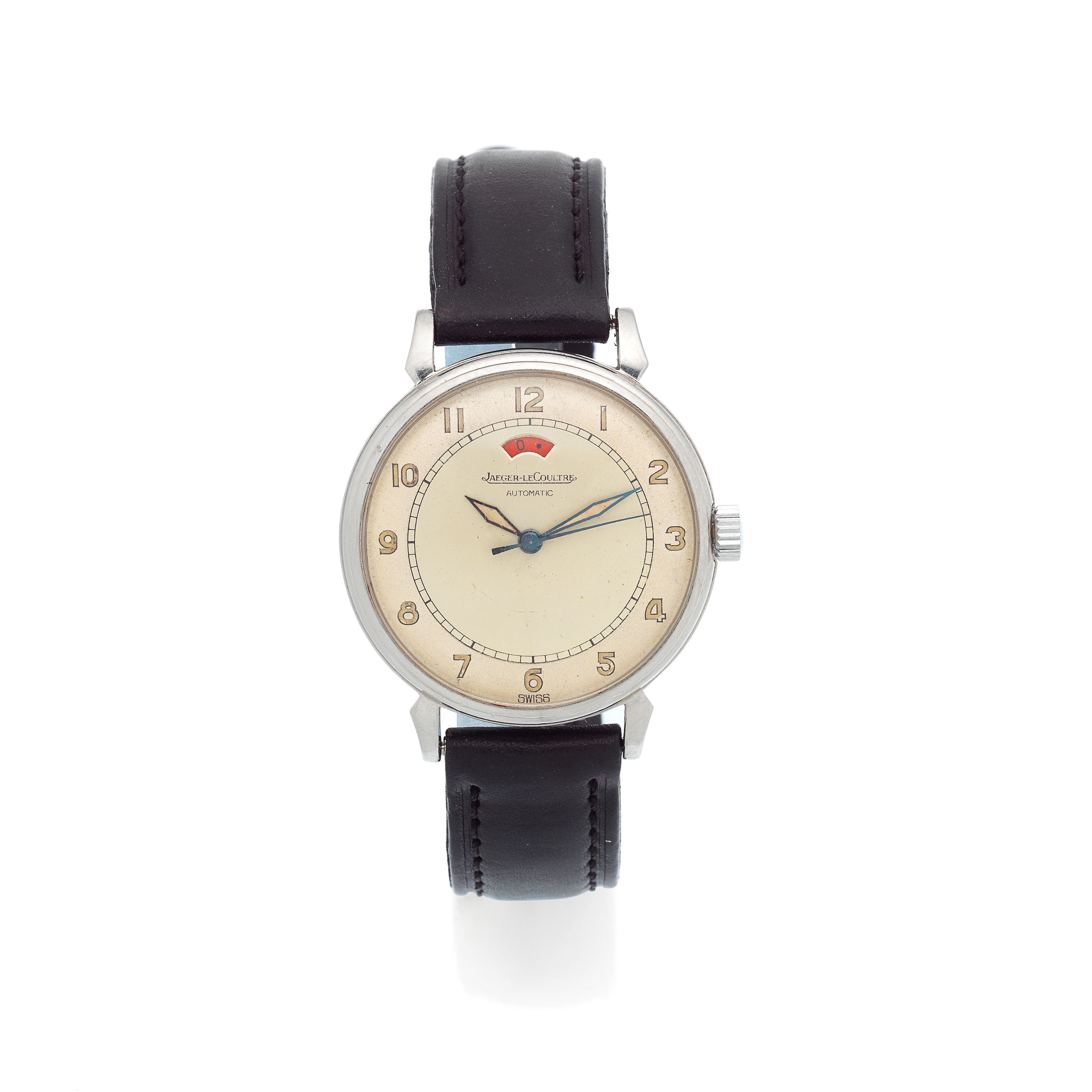 Jaeger-LeCoultre. A stainless steel automatic centre seconds wristwatch with power reserve Circa 1949