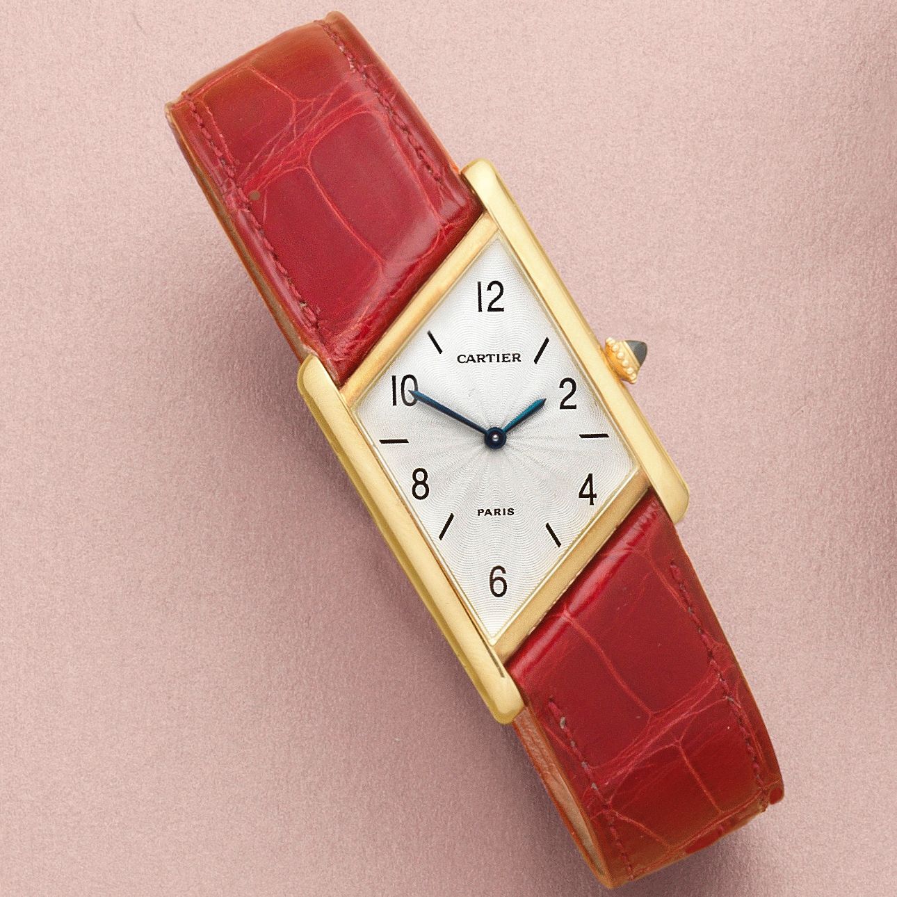 Cartier. An 18K gold manual wind asymmetrical wristwatch Tank Asymetrique, No.133/300, Ref: 2488, 1996