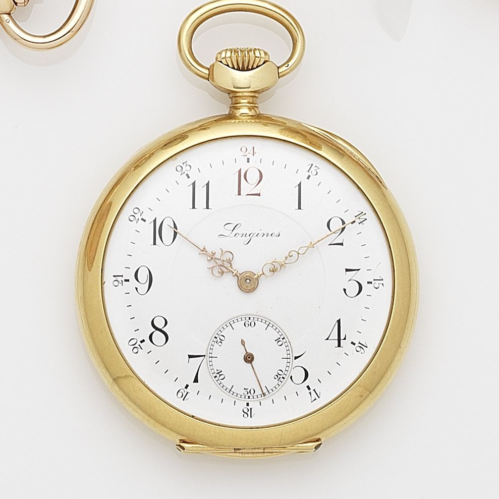 Longines. An 18ct gold keyless wind open face pocket watch Case, Cuvette & Movement No.3880328, Circa 1920